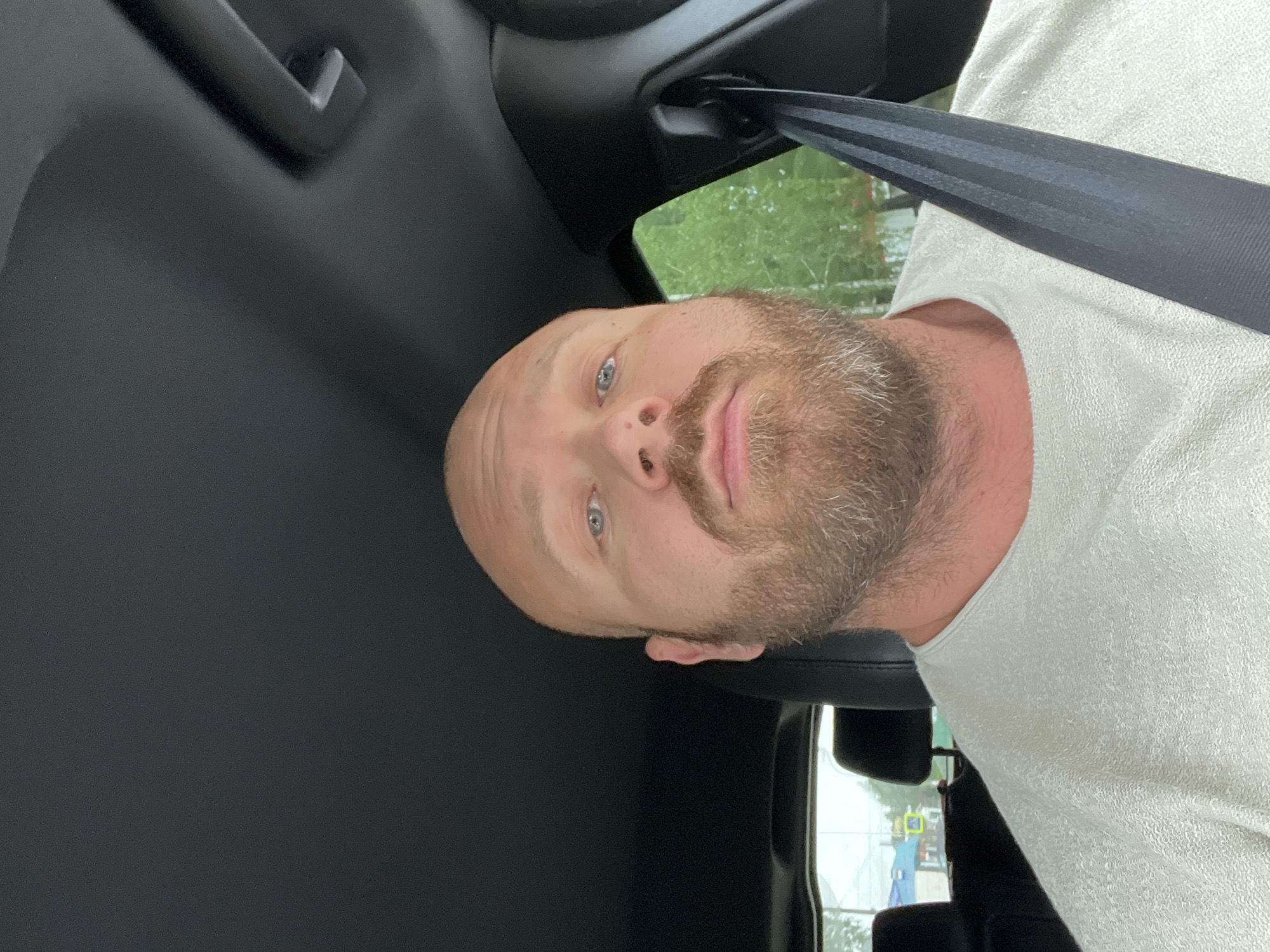 In-car moment from the driver's seat in Noviy, Russia