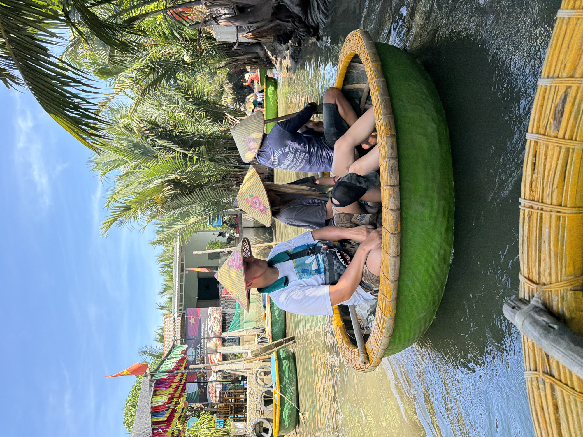 Traditional basket boats navigate Đà Nẵng waterways during morning hours