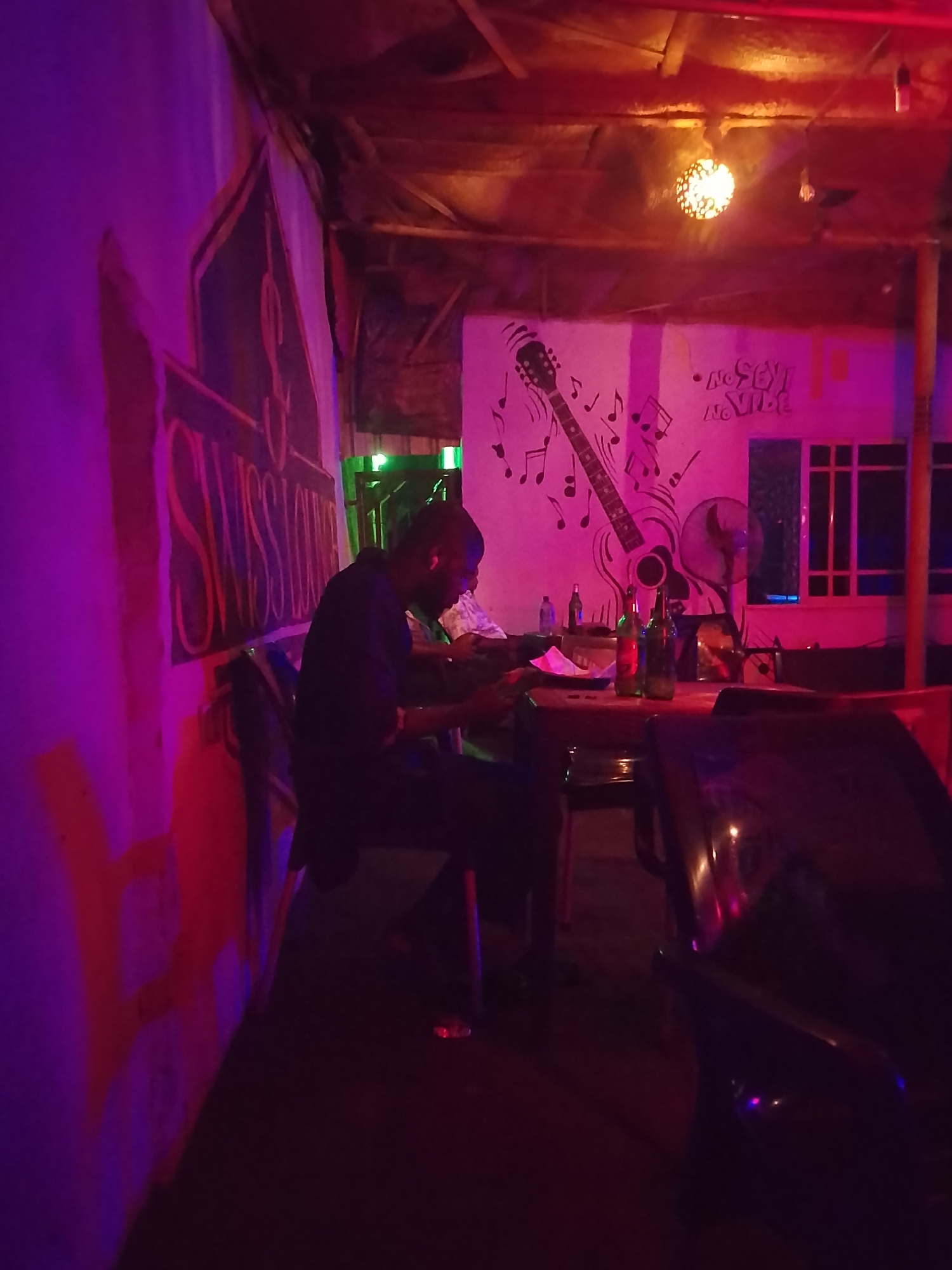 Evening Activity Documented at Music-Themed Bar Restaurant
