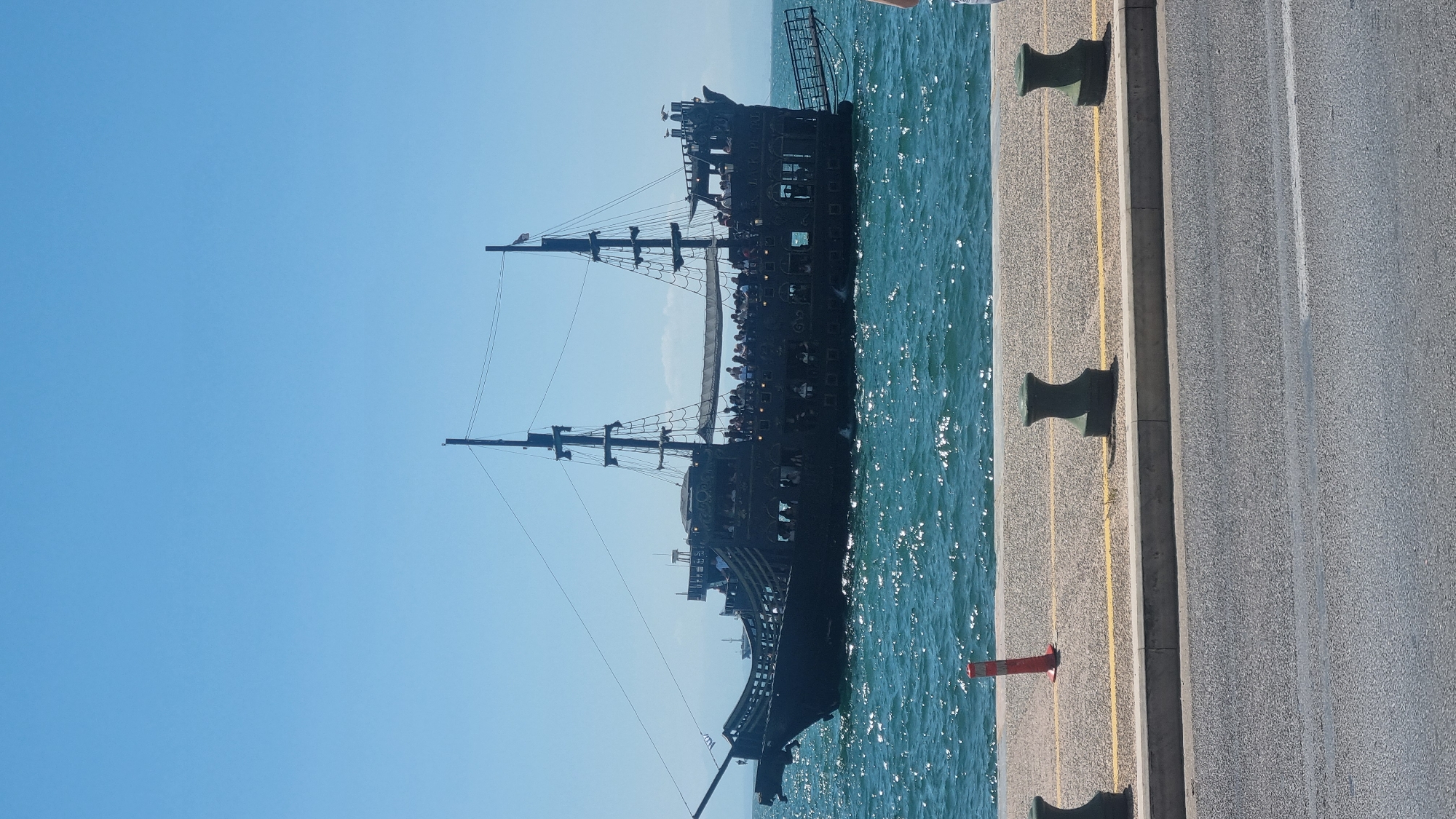 Thessaloniki waterfront morning: pirate ship, pastries, and sea views