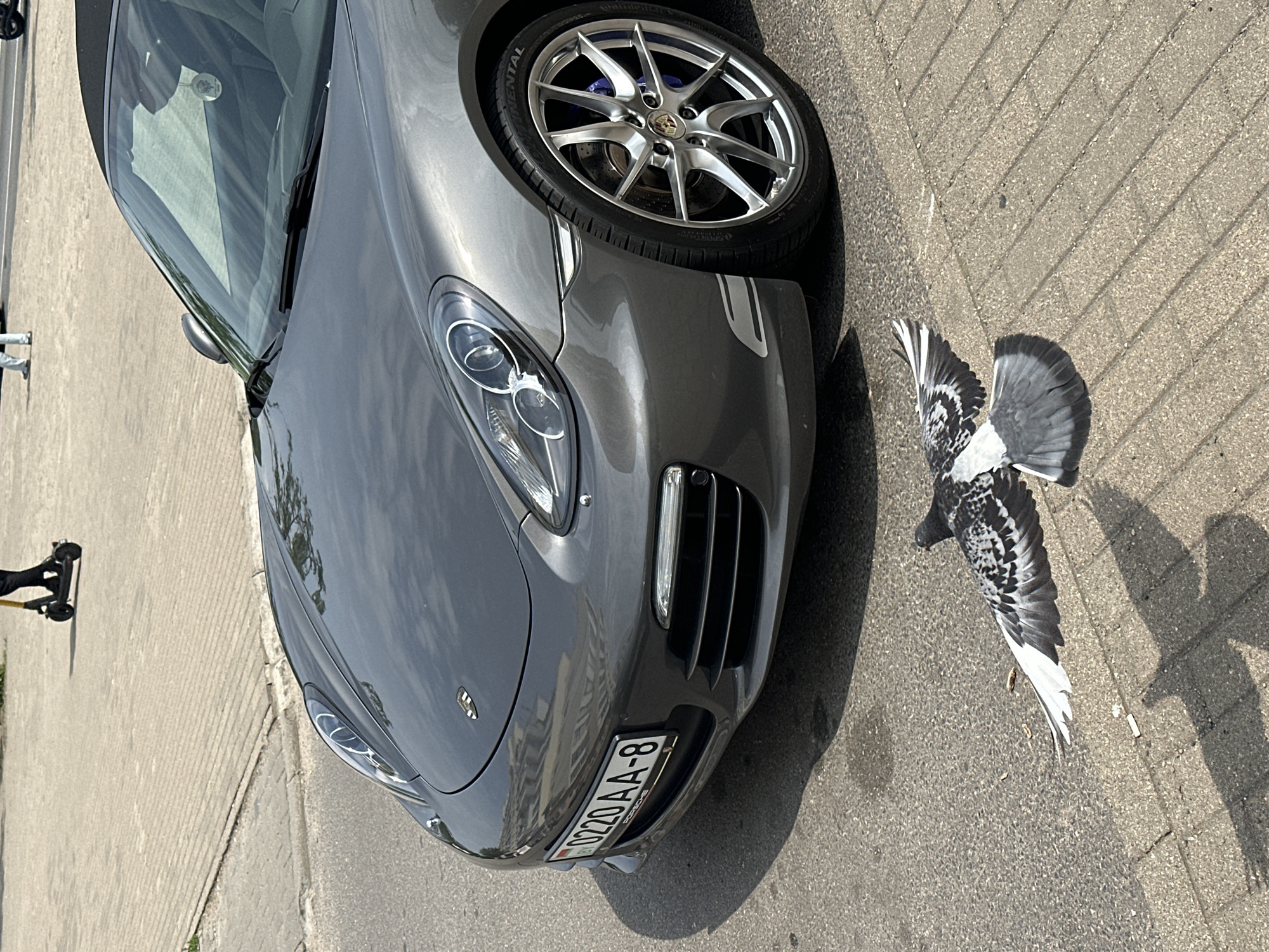 Grey Porsche convertible spotted parked in downtown Minsk