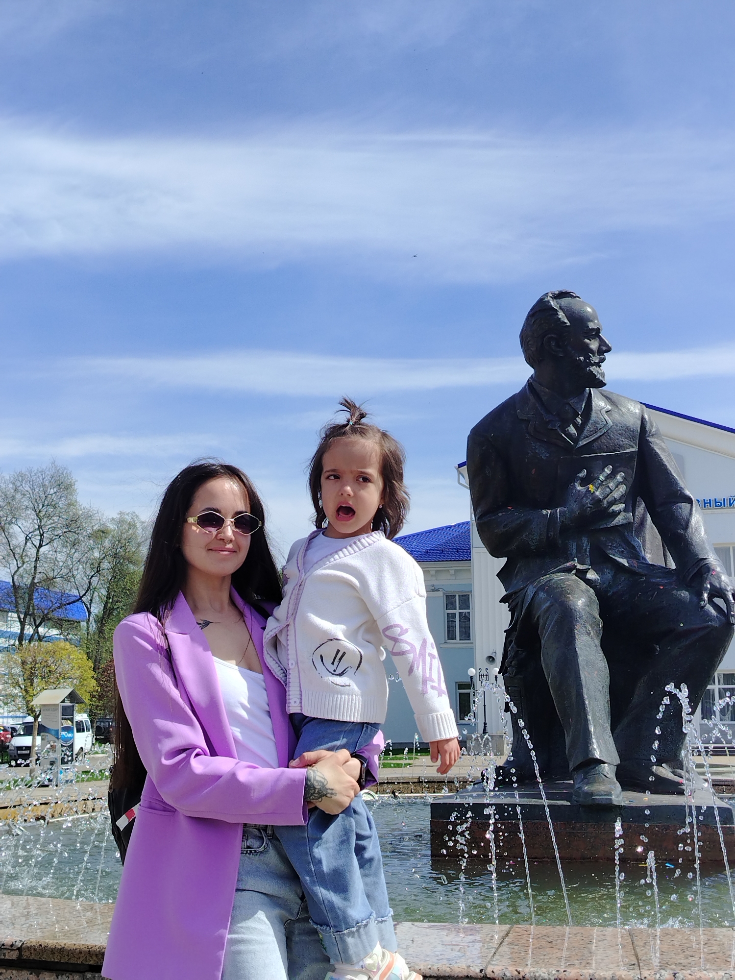Family day trip documented around Tchaikovsky Square and petting zoo