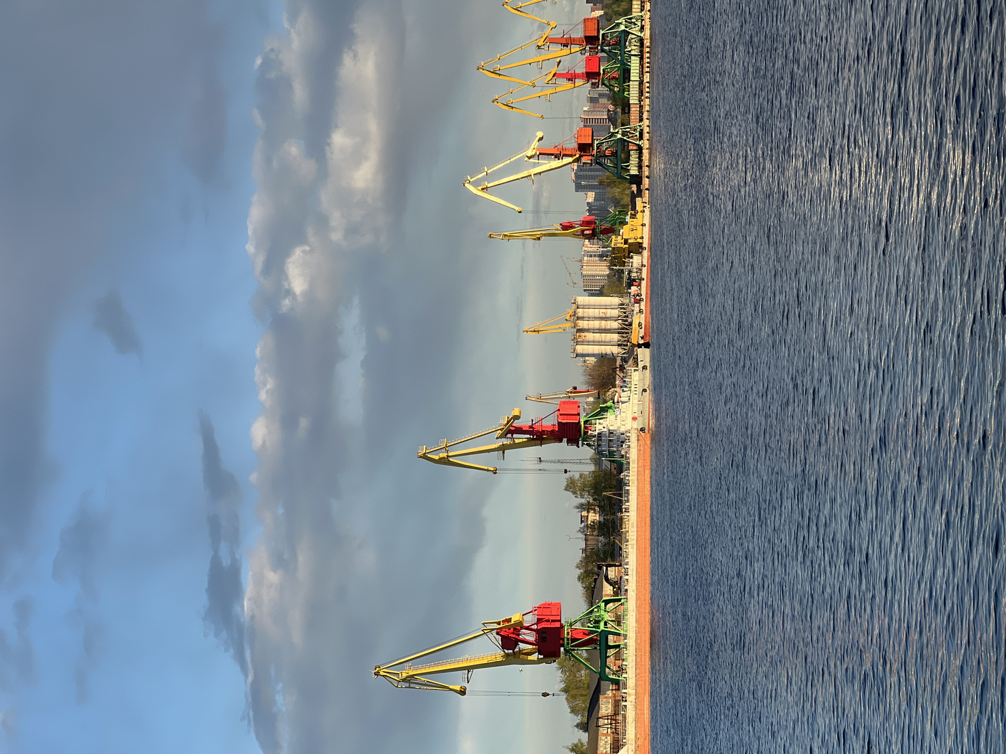 Industrial cranes spotted at Cherepovets river port