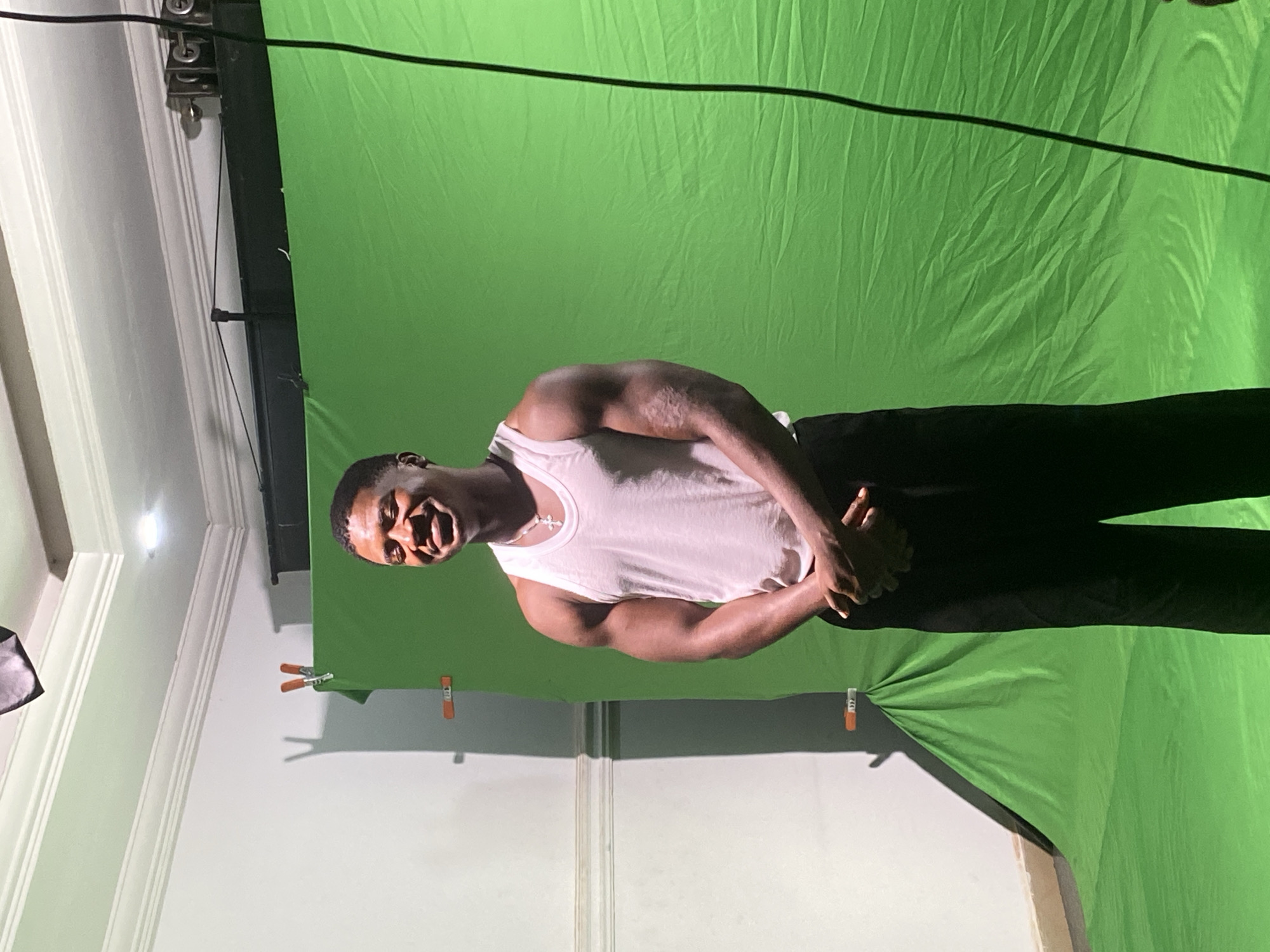 Man filmed at green screen studio in Narayi