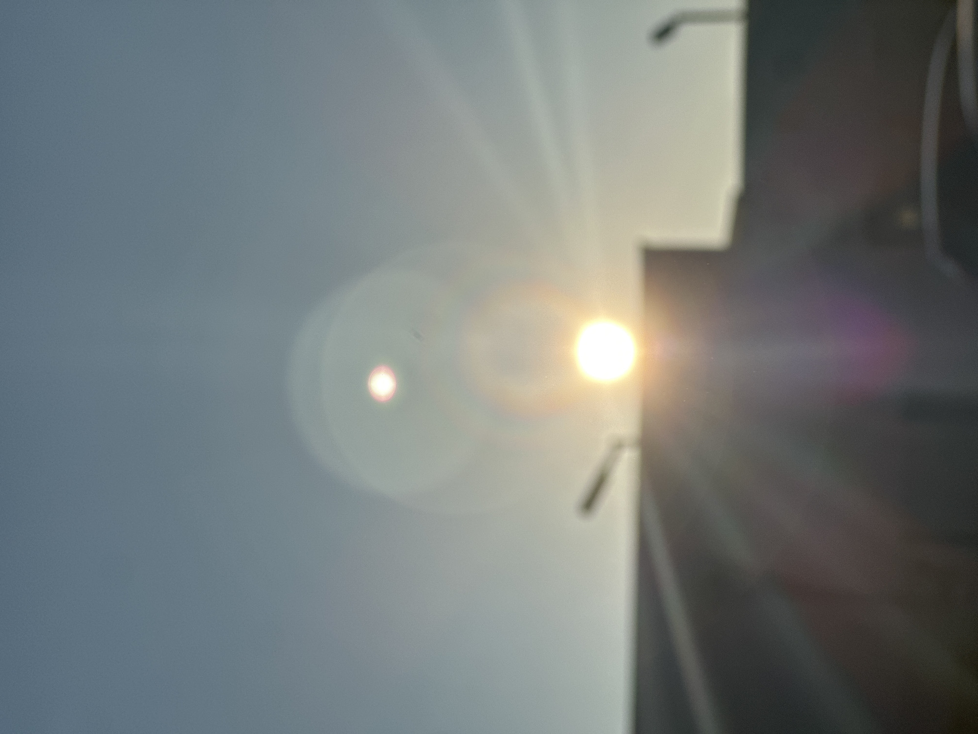 Early morning sun photographed through building in Sofia