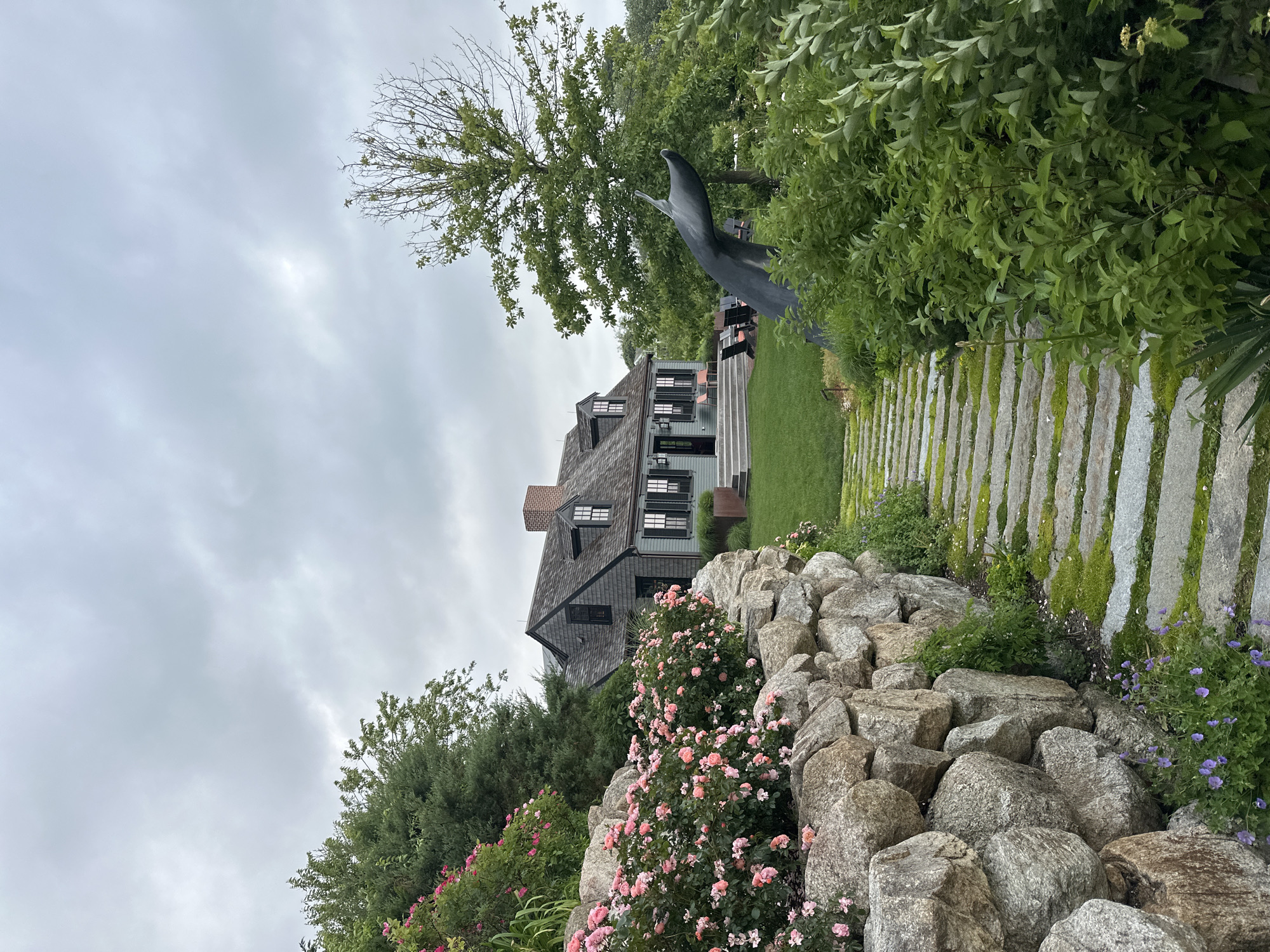 Provincetown gardens and architecture on a summer evening