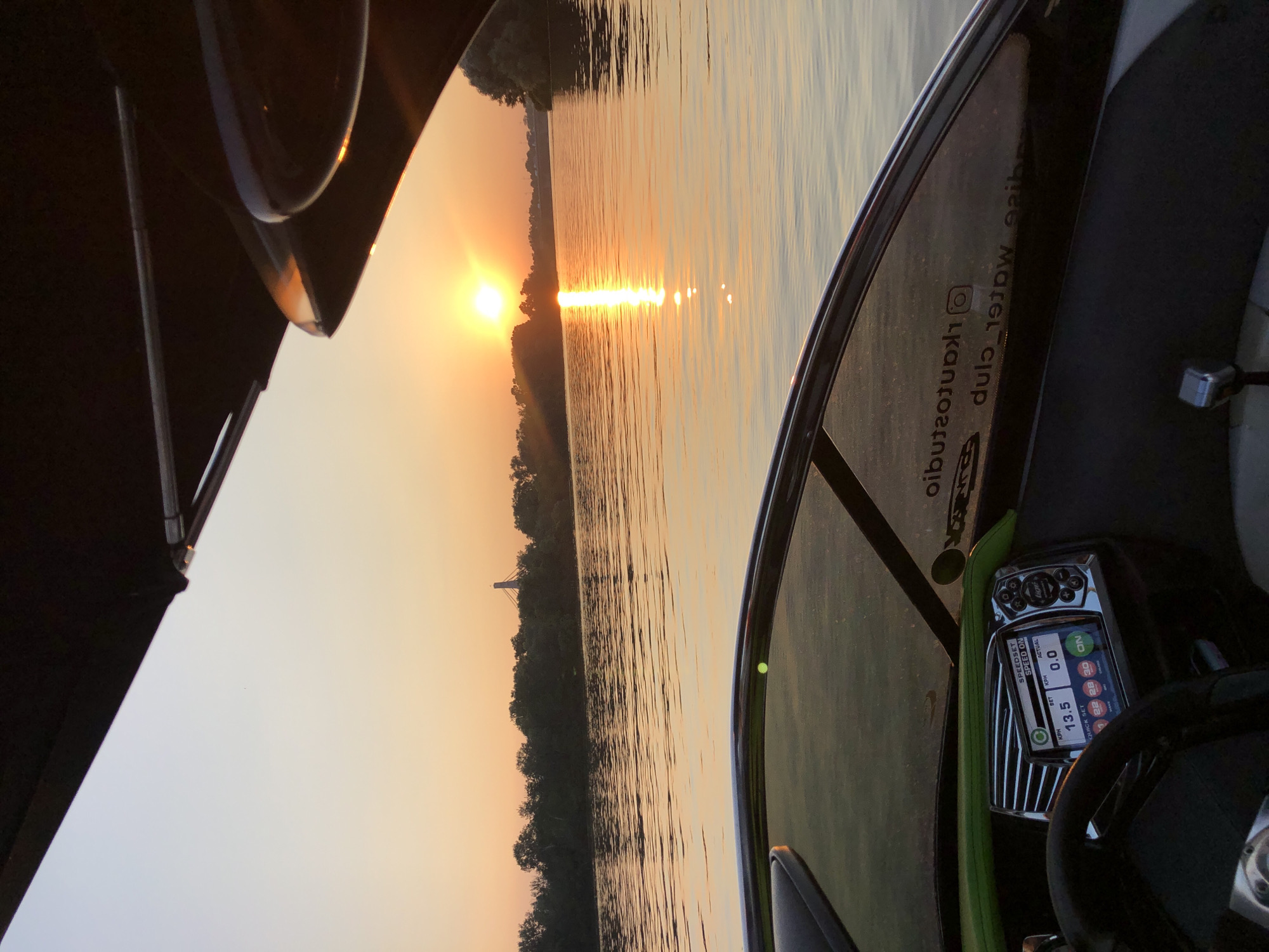Sunset boat day with wakeboarding on the water
