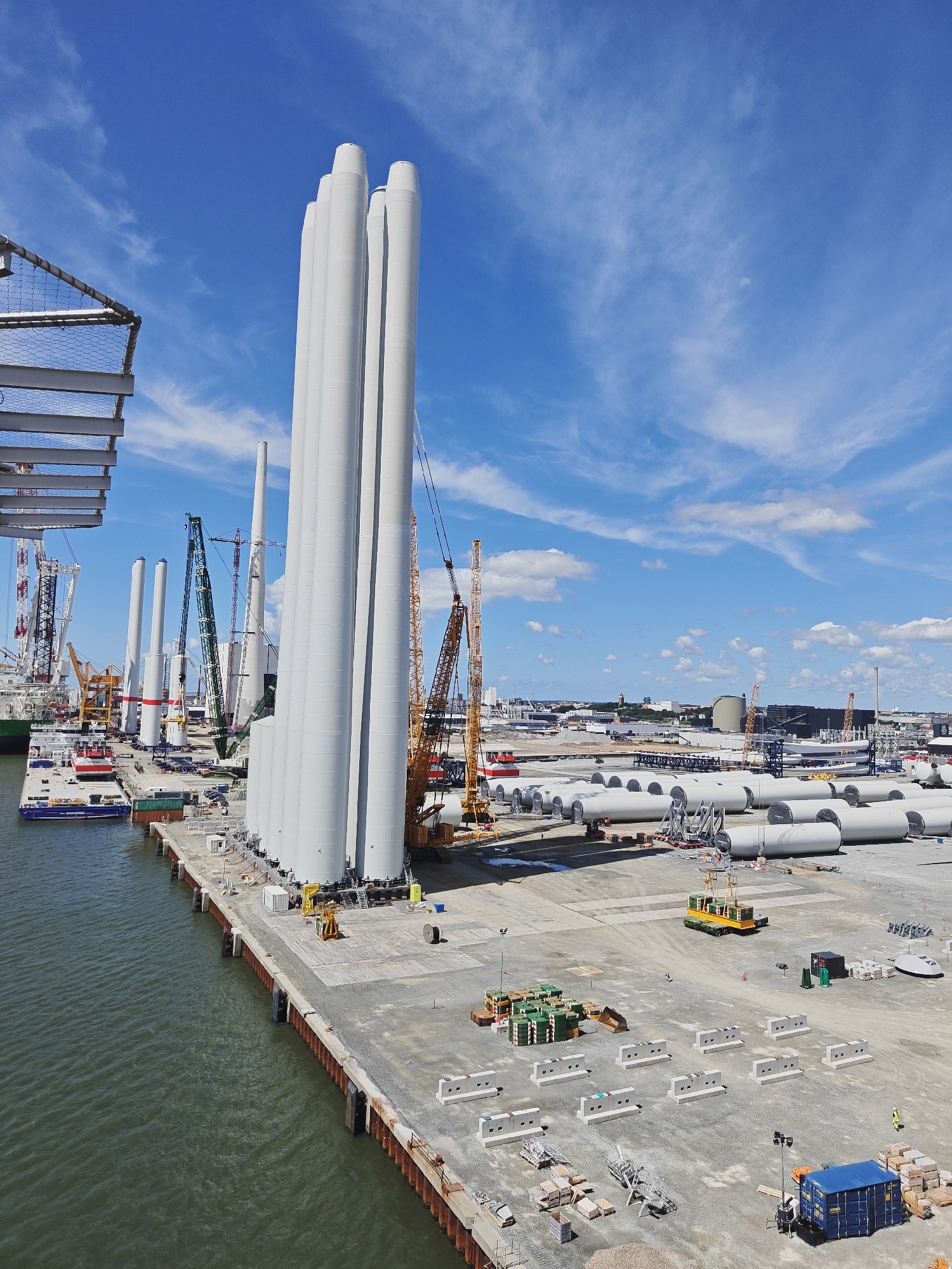 Esbjerg port humming with wind turbine manufacturing activity