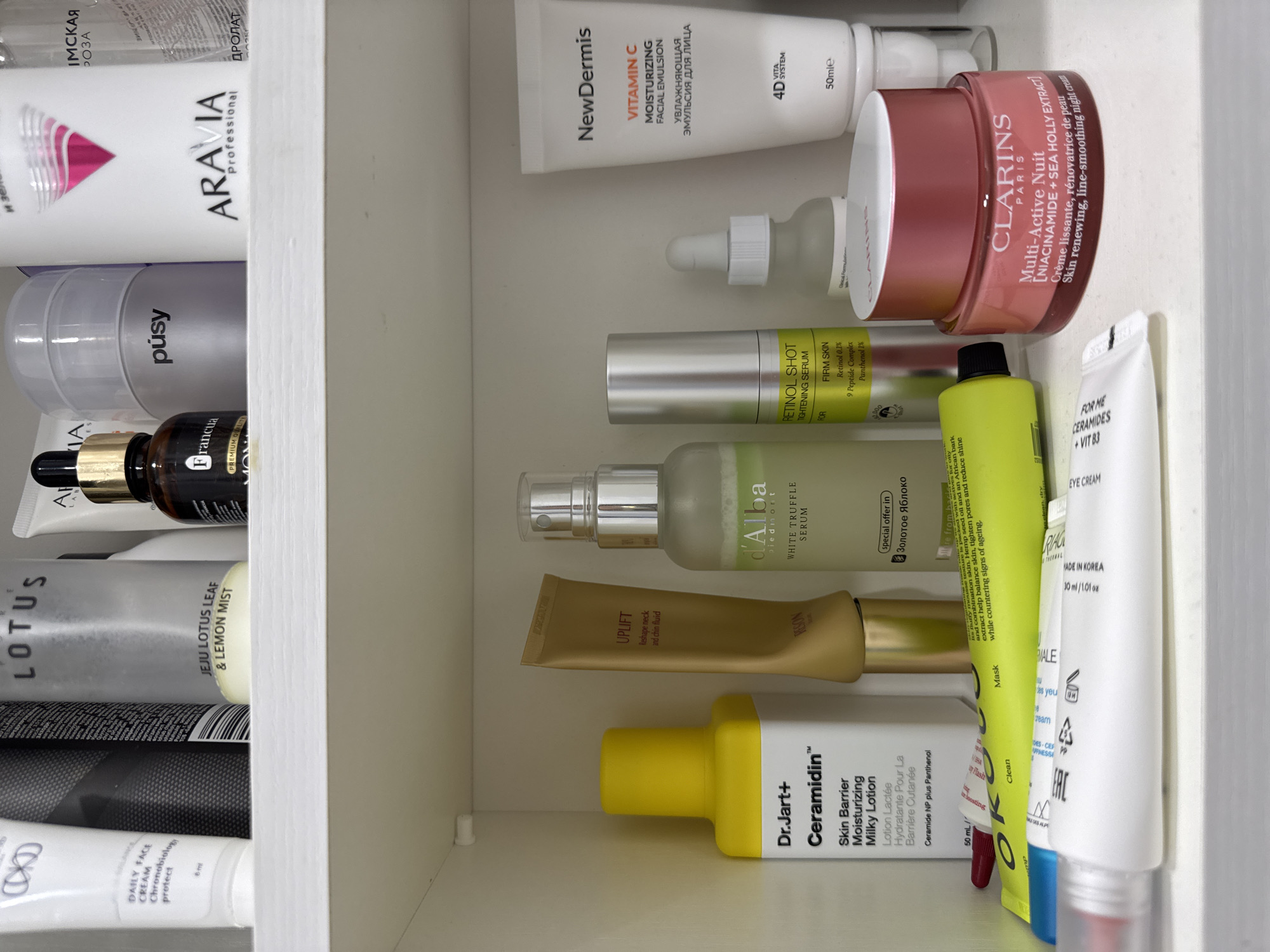 Morning skincare routine documented in Sochi bathroom