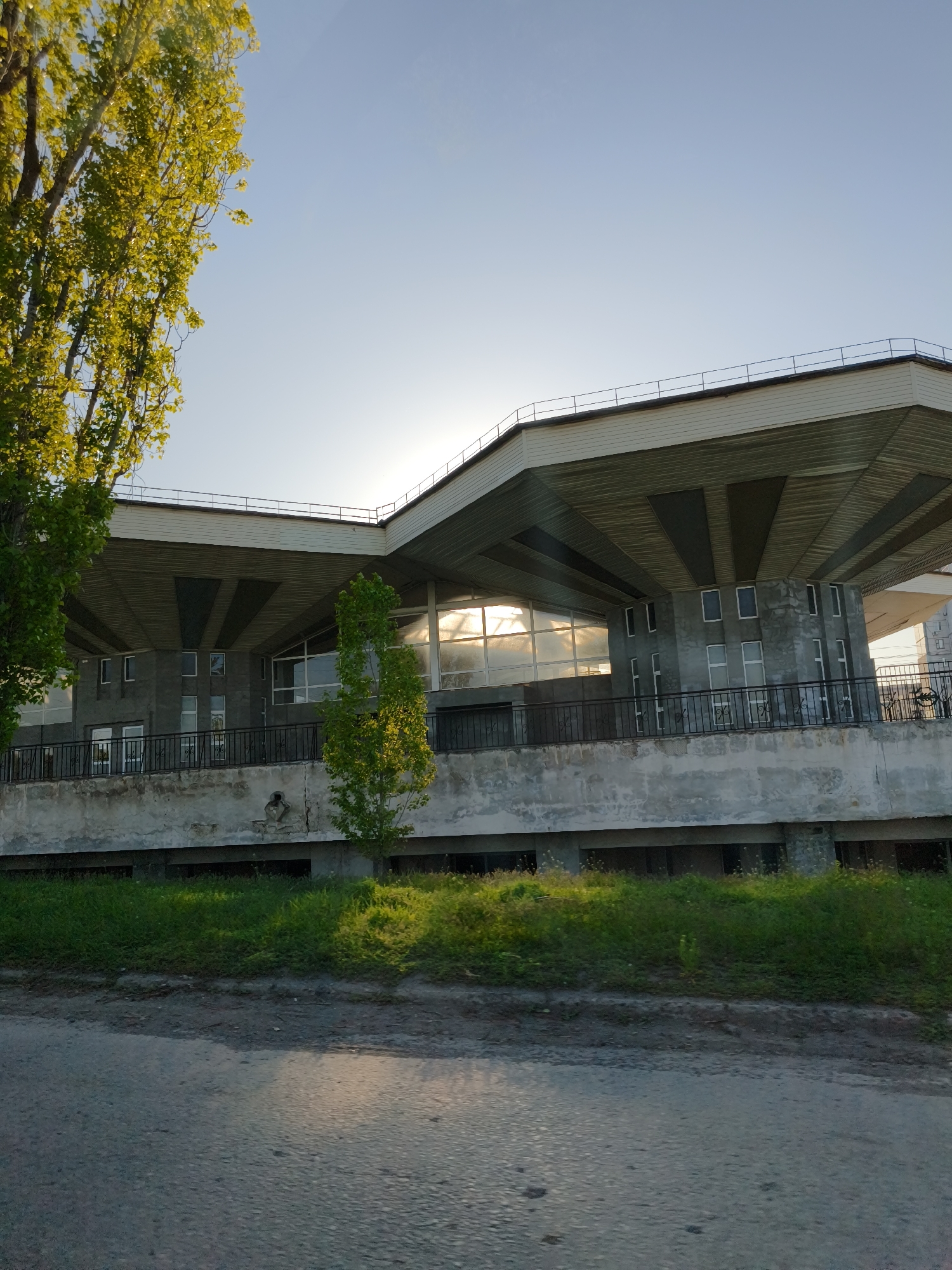 Deteriorating Brutalist building documented in Kryvyi Rih, Ukraine