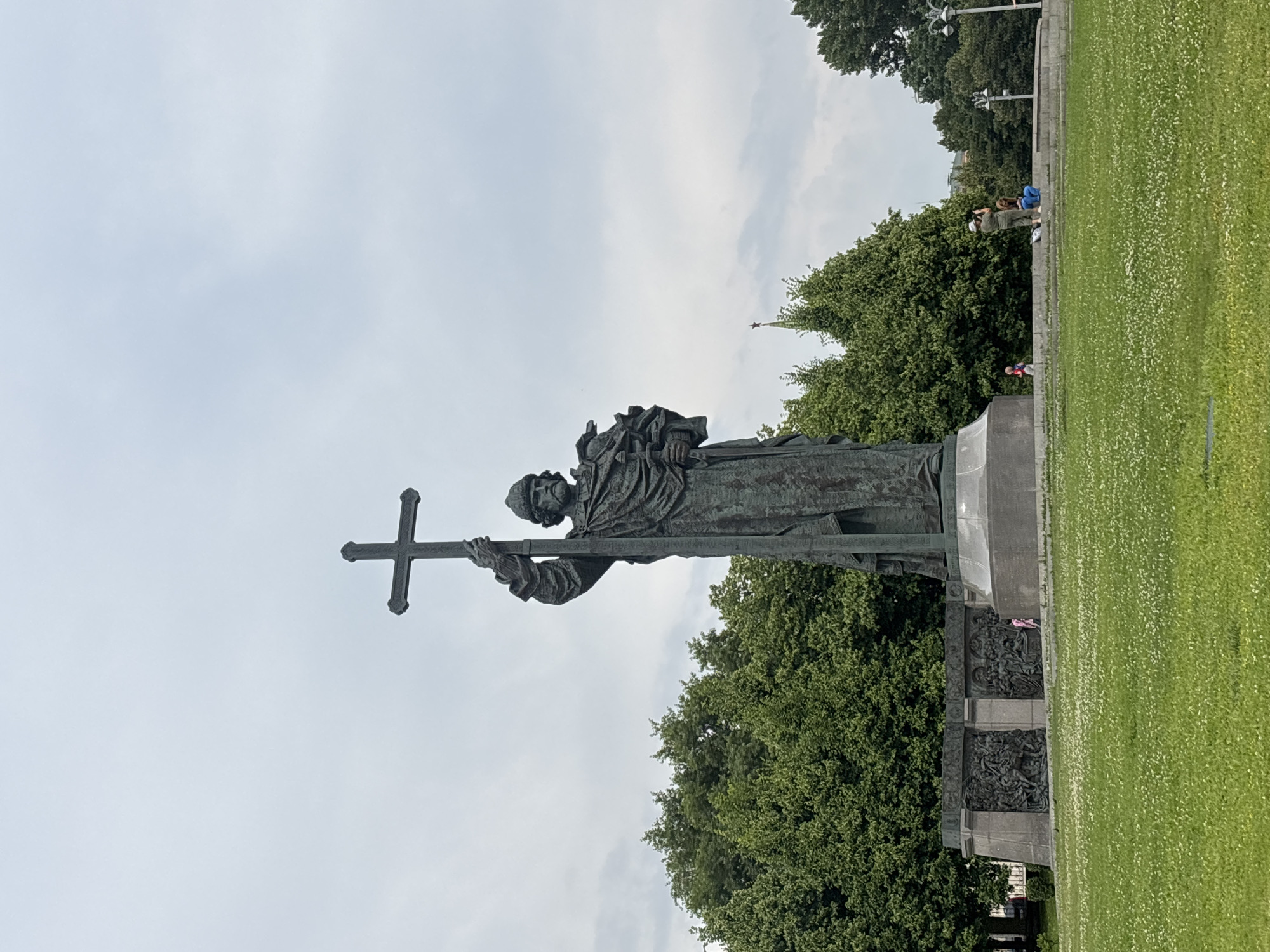 Prince Vladimir monument and Moscow streetscape near Borovitsky Hill