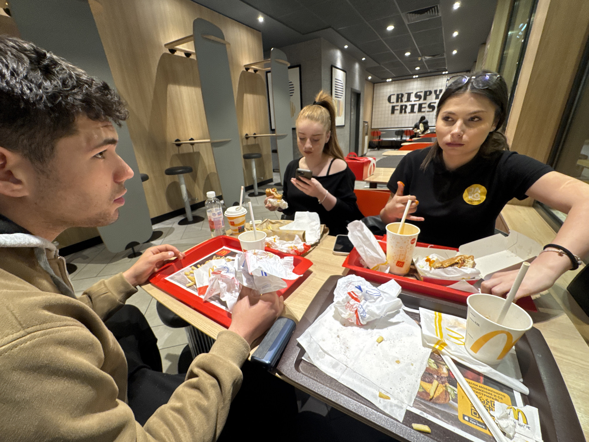 Evening dining scene captured at Sofia McDonald's restaurant