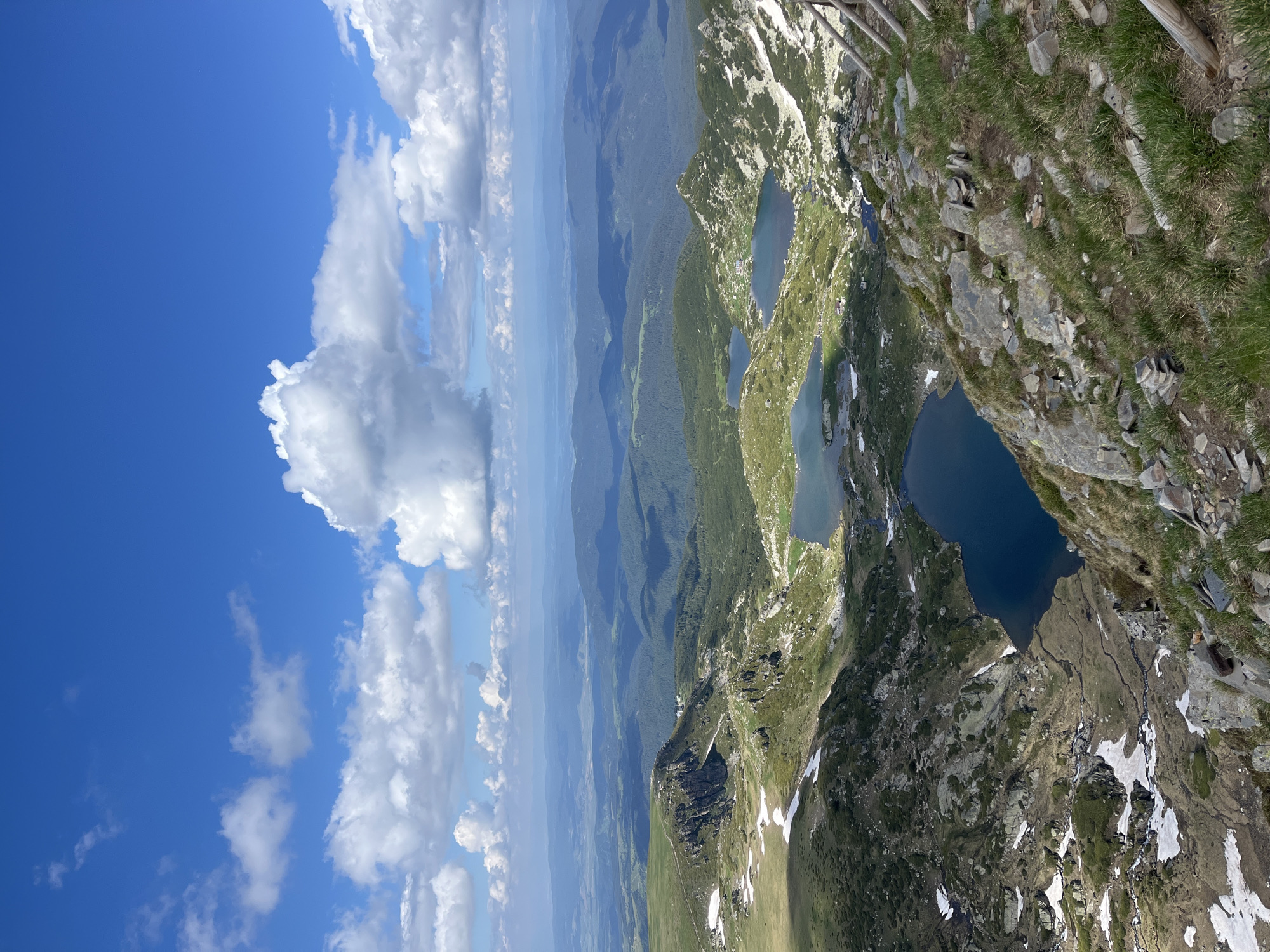 Hiking the Rila Mountains past glacial lakes and snow