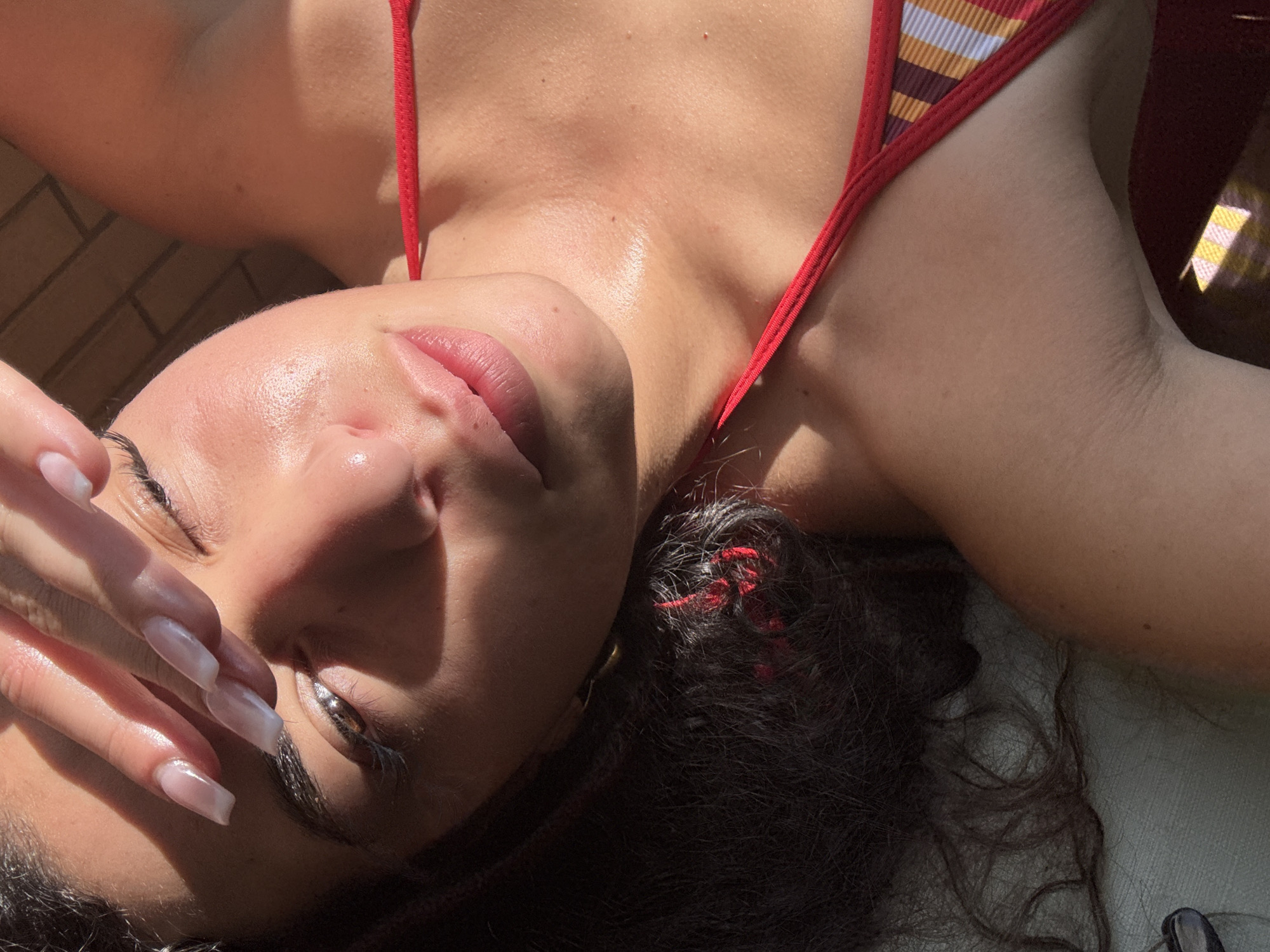 Woman resting with manicured nails observed in Toronto