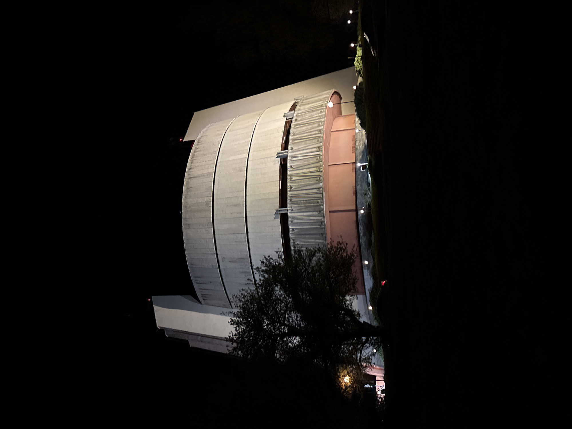 Pleven Panorama's distinctive architecture observed at night in Bulgaria
