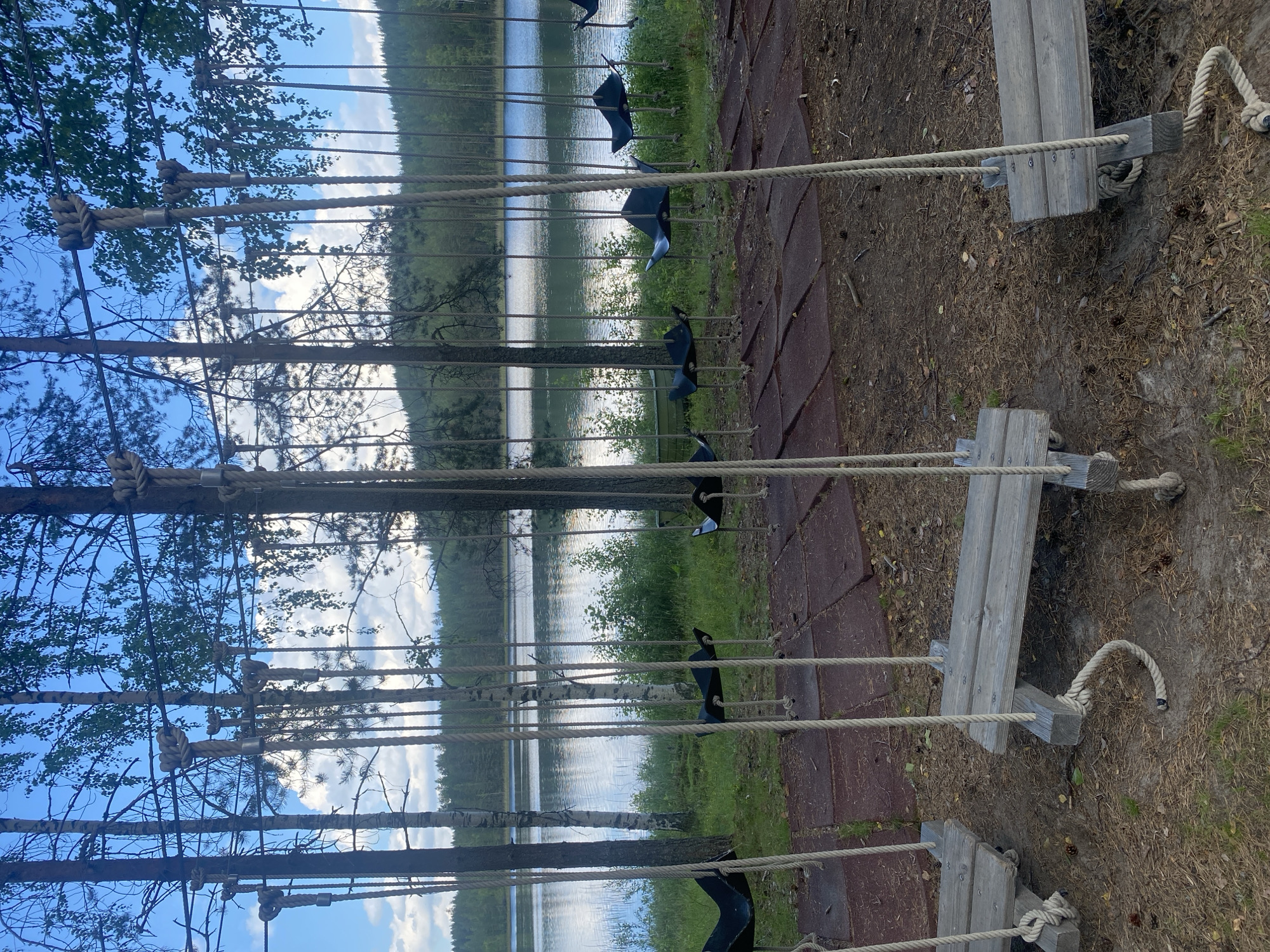 Rope swings and tire swings in a Liperi park