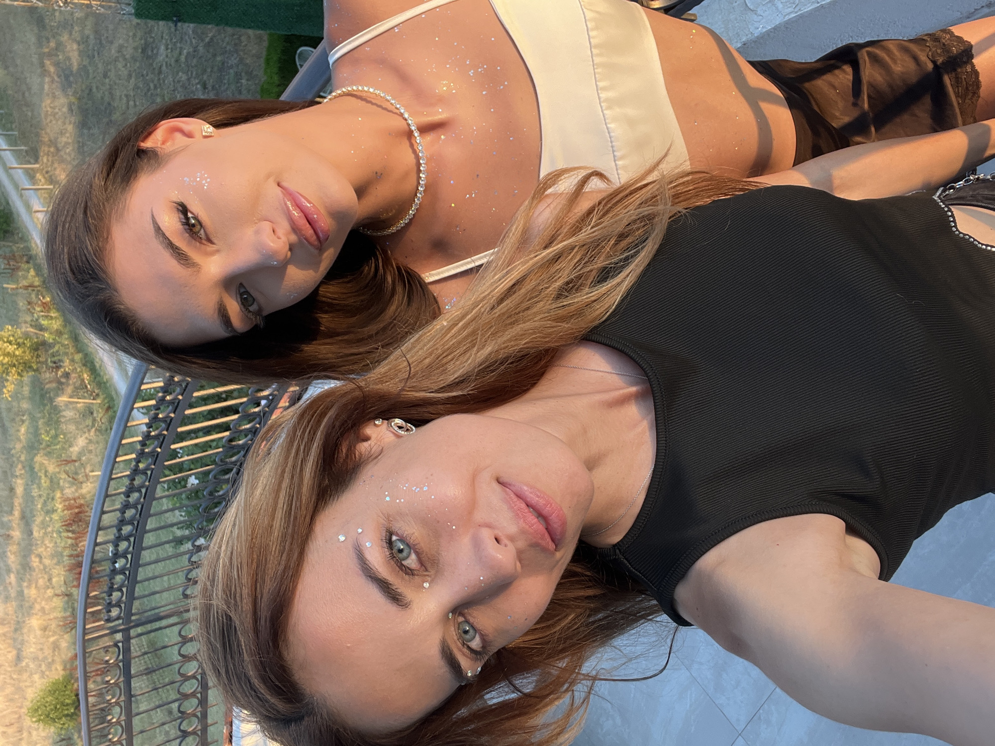 Balcony selfie at sunset in coastal Montenegro