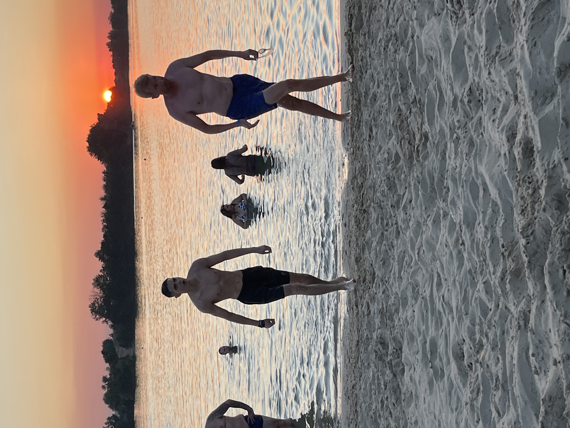 Sunset at a sandy beach in Bezliudivka, Ukraine