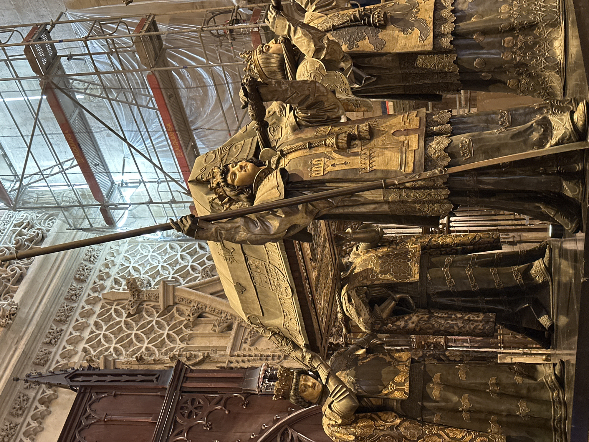 Tourist captures cathedral art during Seville visit