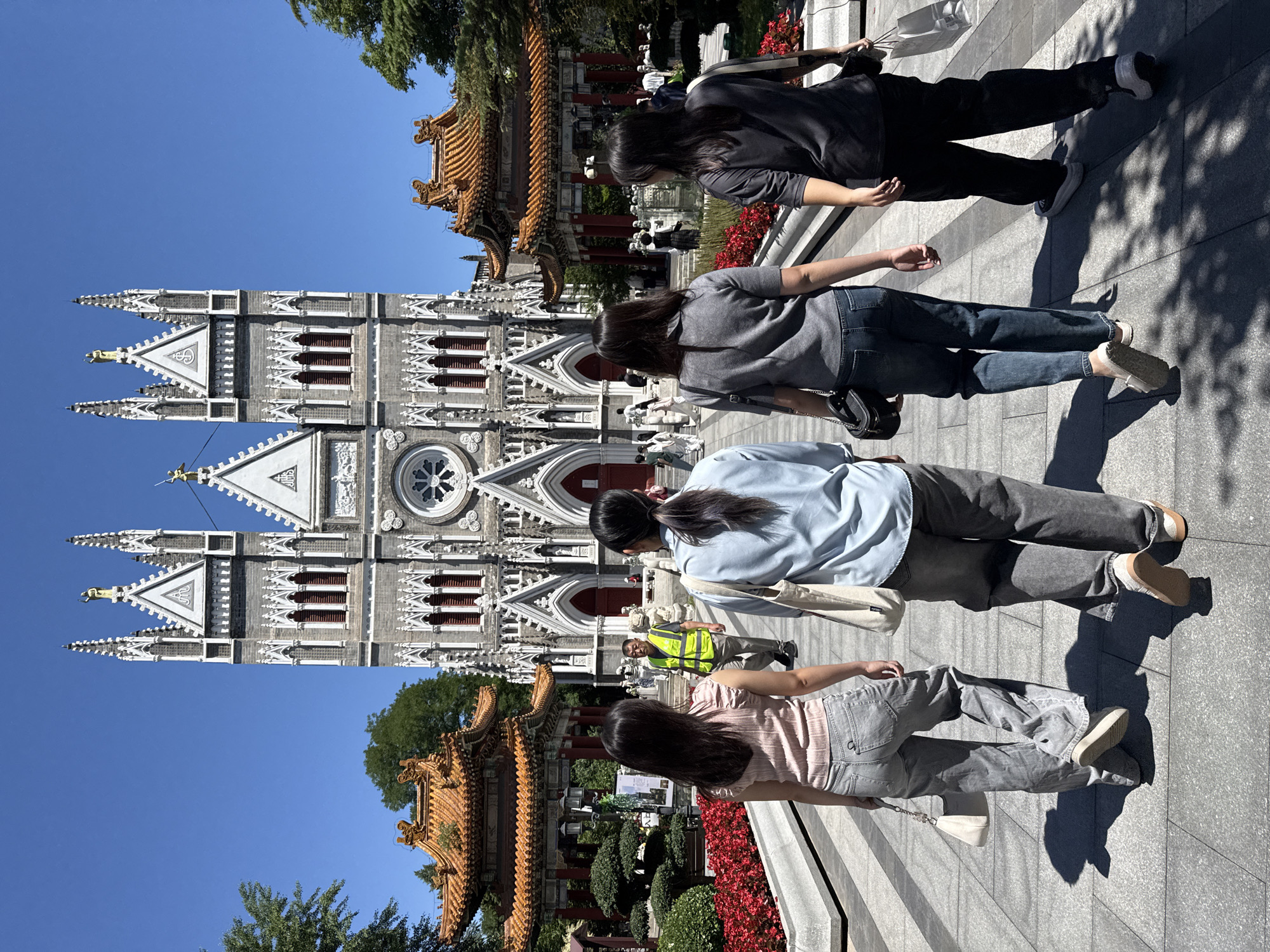 Historic Beijing churches and pavilion photographed in Xicheng District