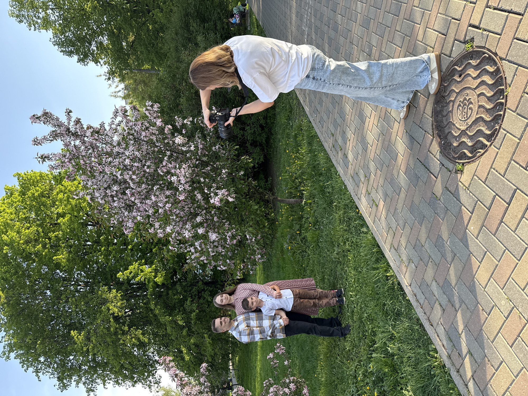 Women photographed during spring afternoon in Rusanovo, Russia