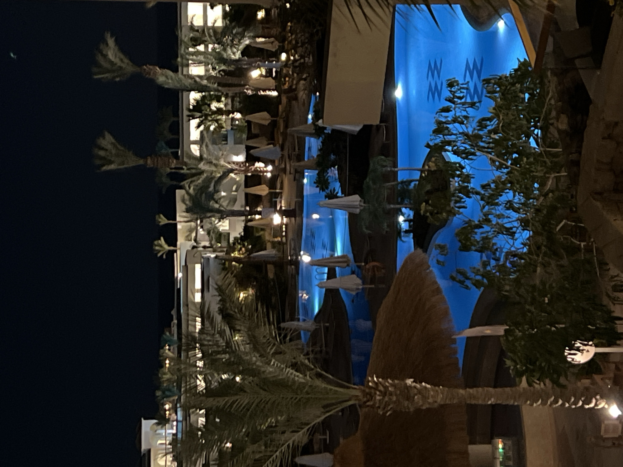 Dusk to night at a Sharm El Sheikh resort pool