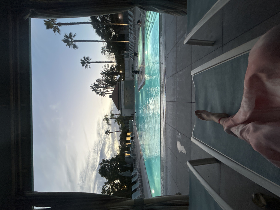 Woman films selfies during late-night pool visit in Los Angeles