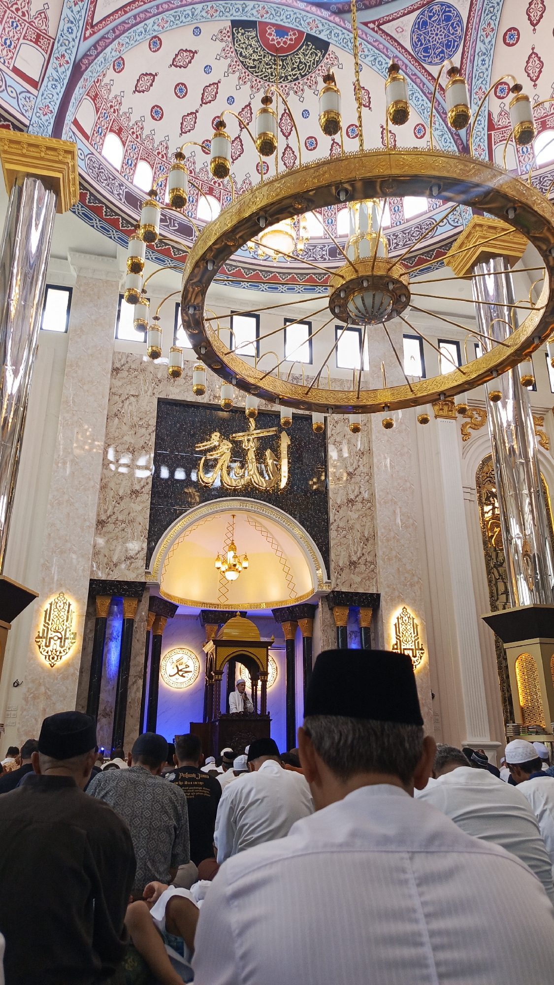 Inside a South Jakarta mosque during prayer