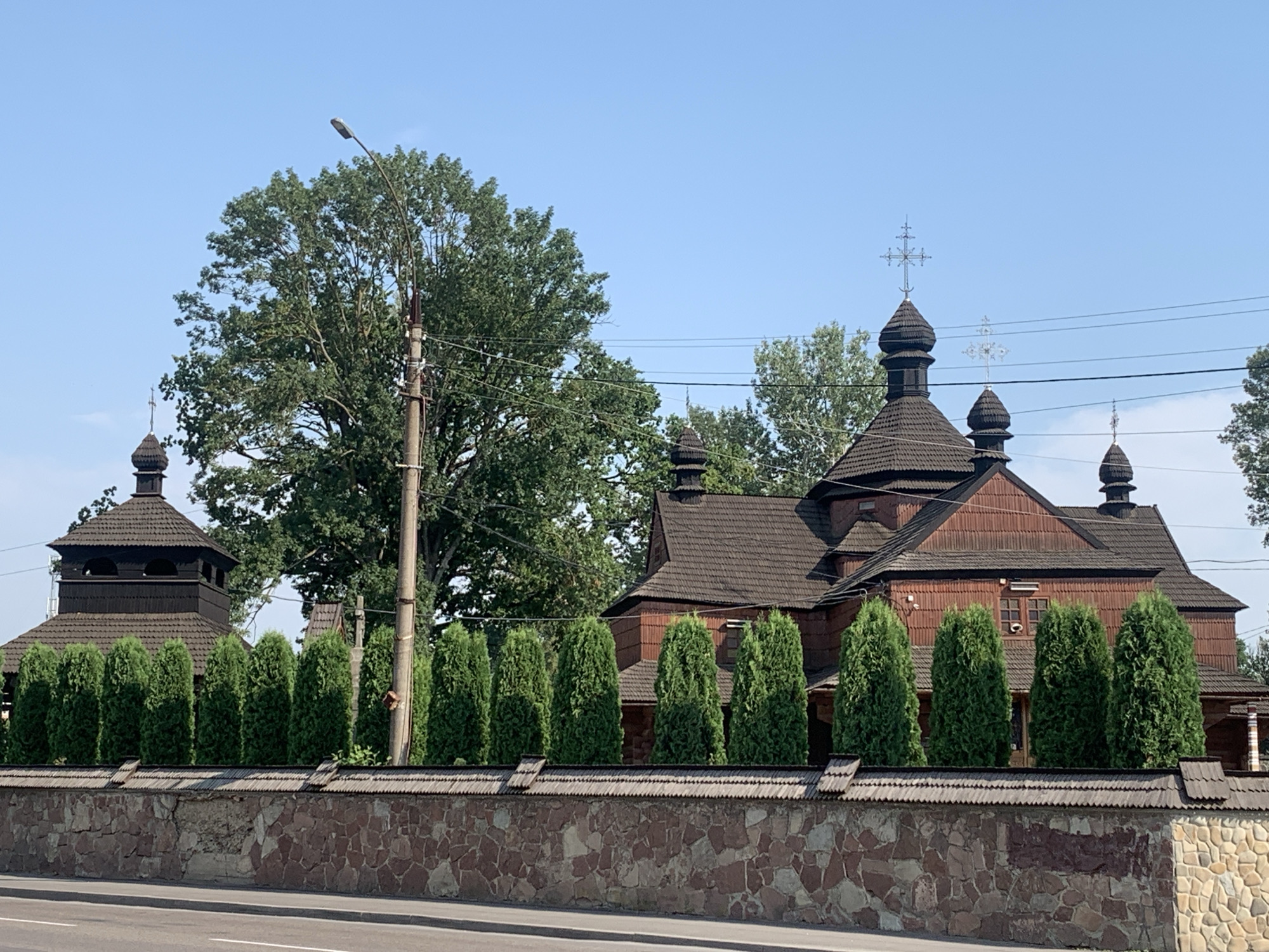 Historic domed wooden church in Kolomyia, Ukraine