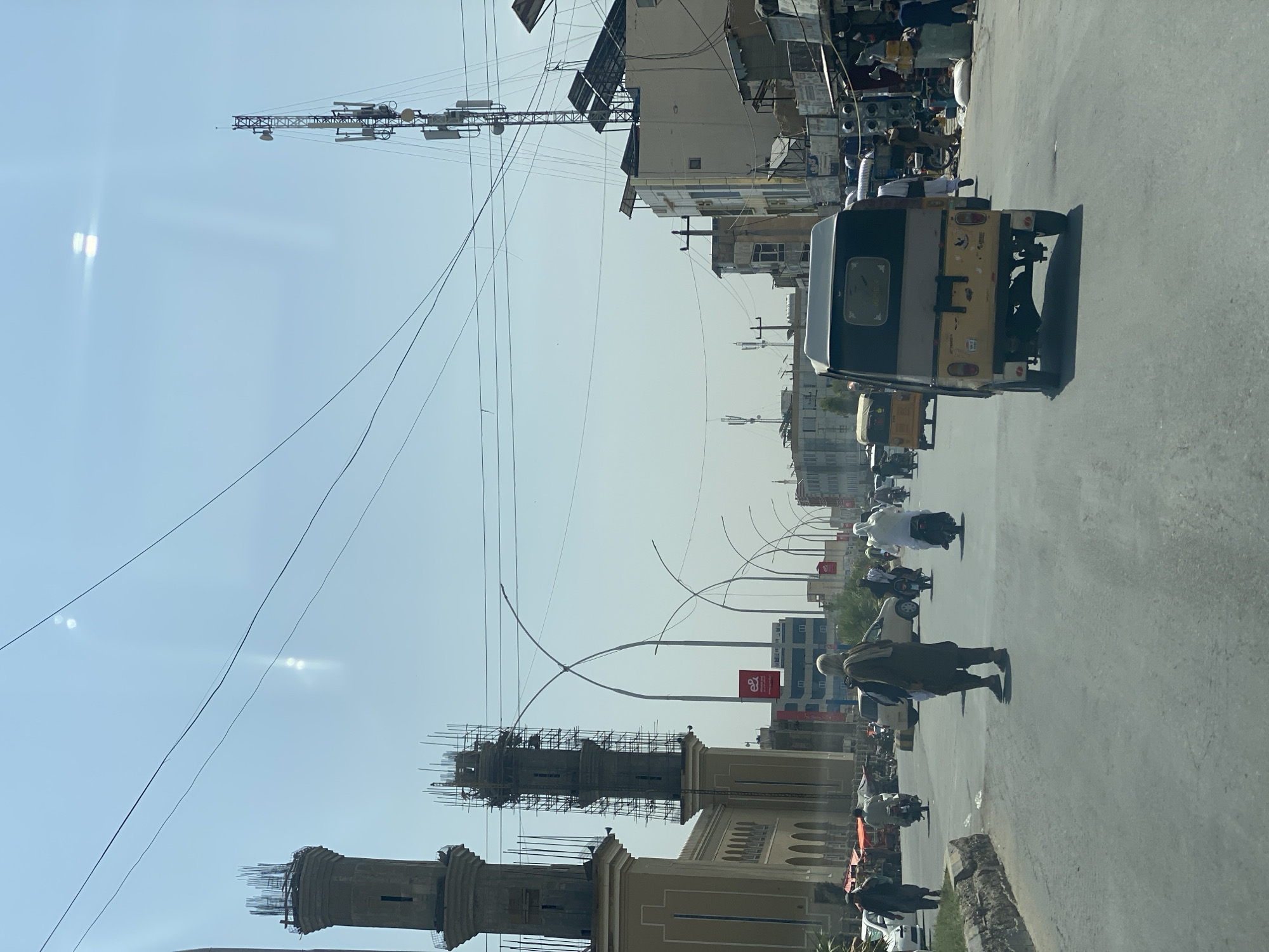 Daylight street view from a moving vehicle in Kandahar