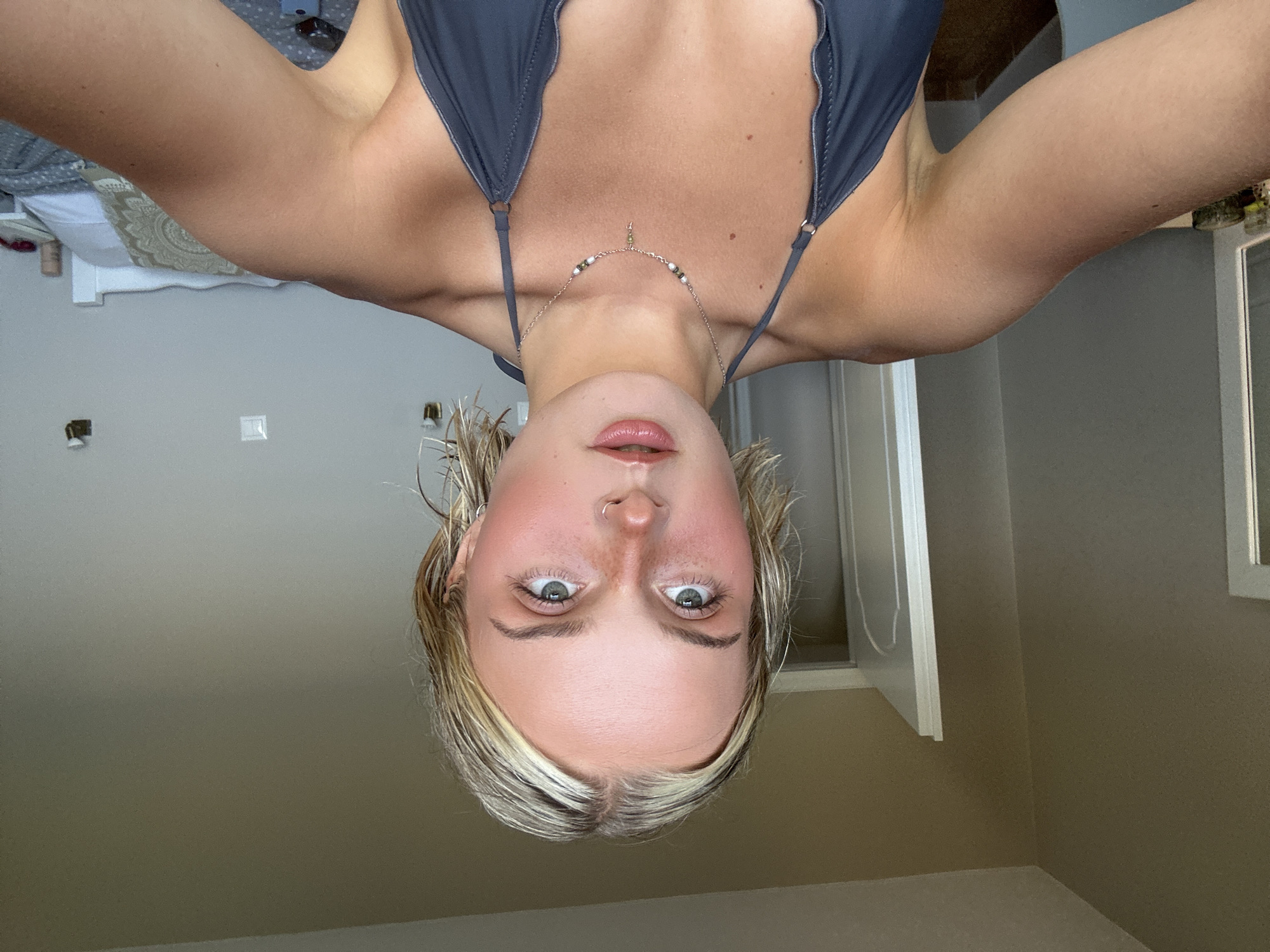 Upside-down beach selfies in Laganas, Zakynthos
