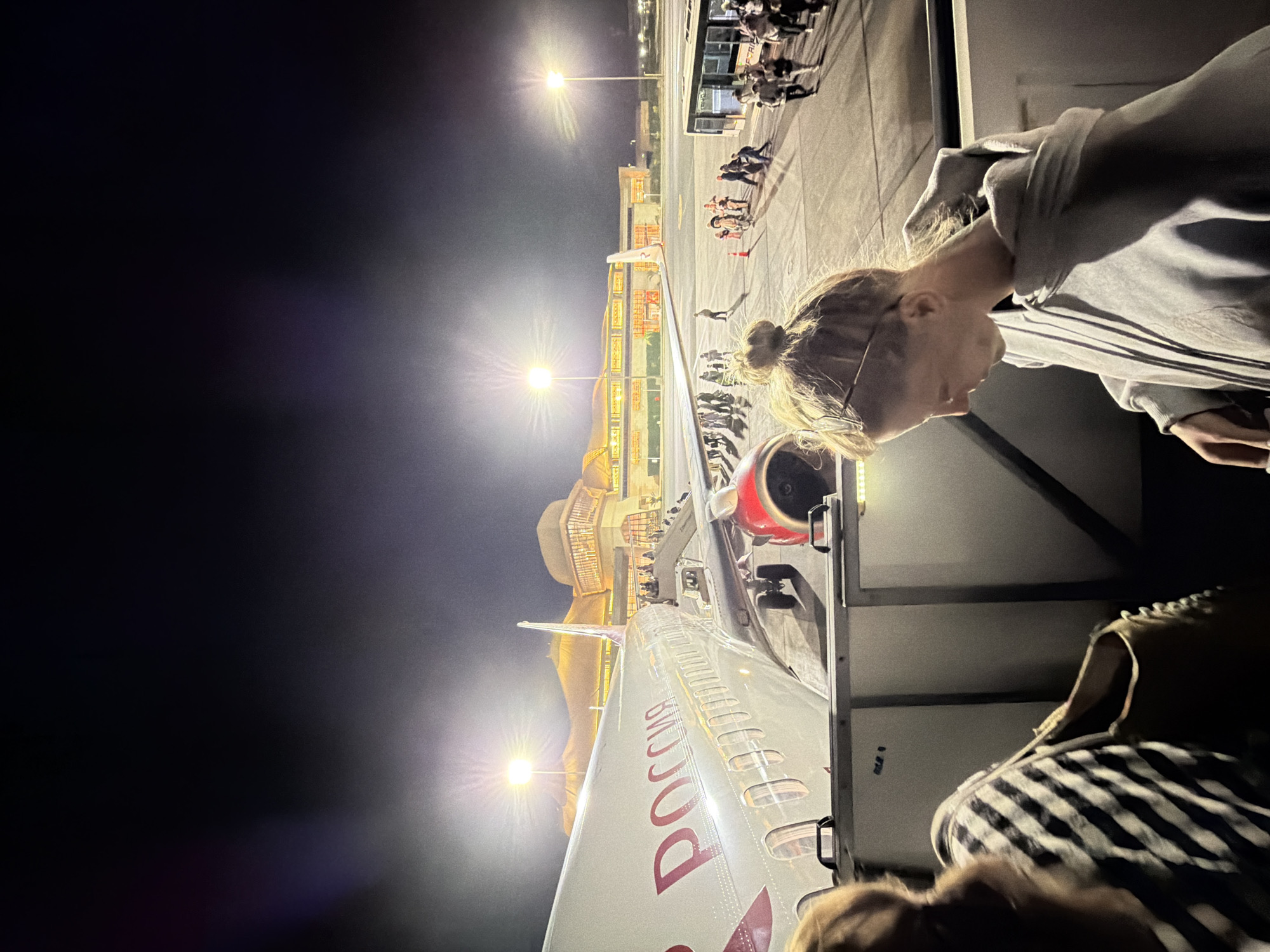 Rossiya Airlines passengers arrive at Egyptian airport at night