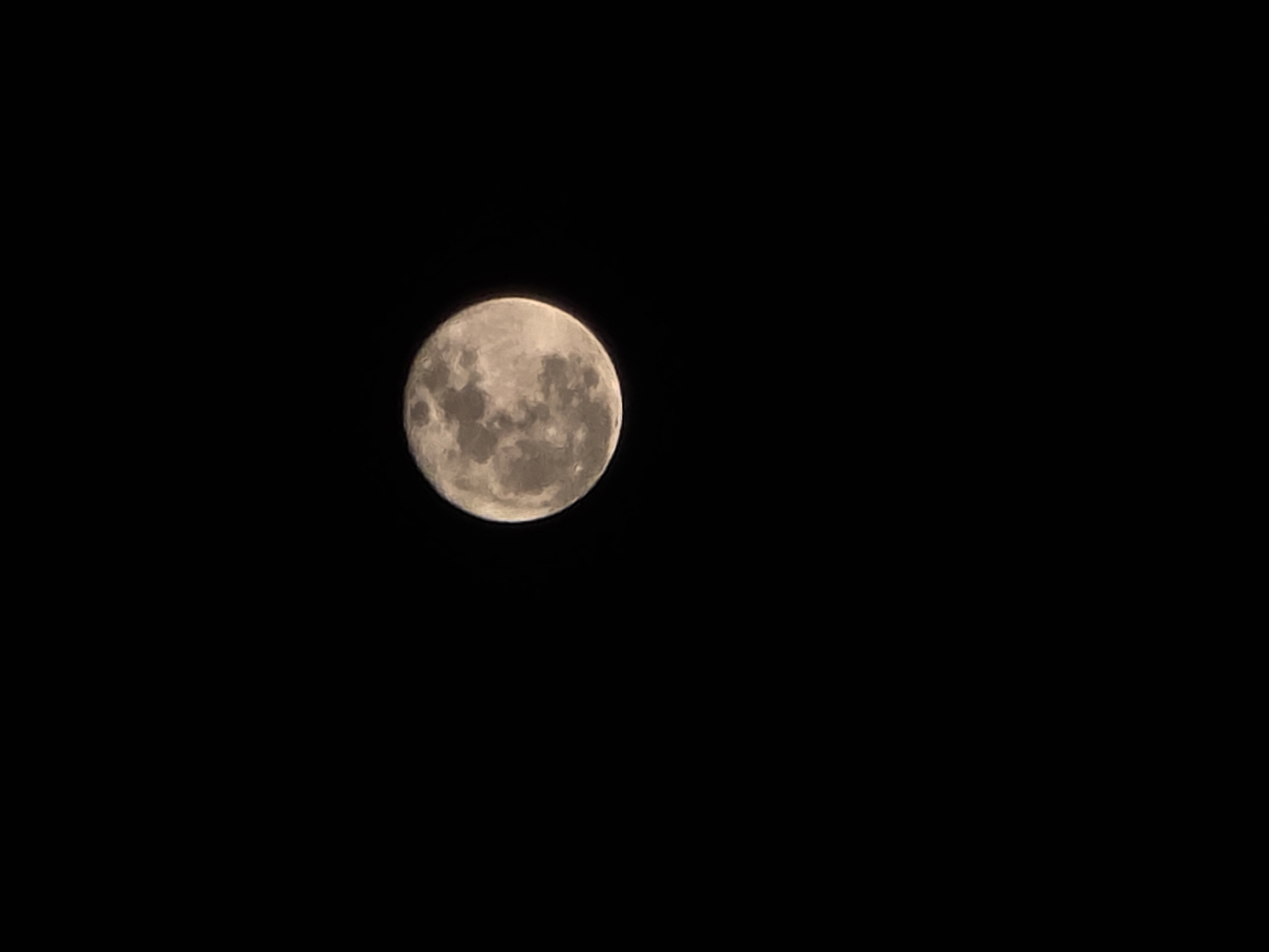 Full moon with visible surface features observed over Ensenada