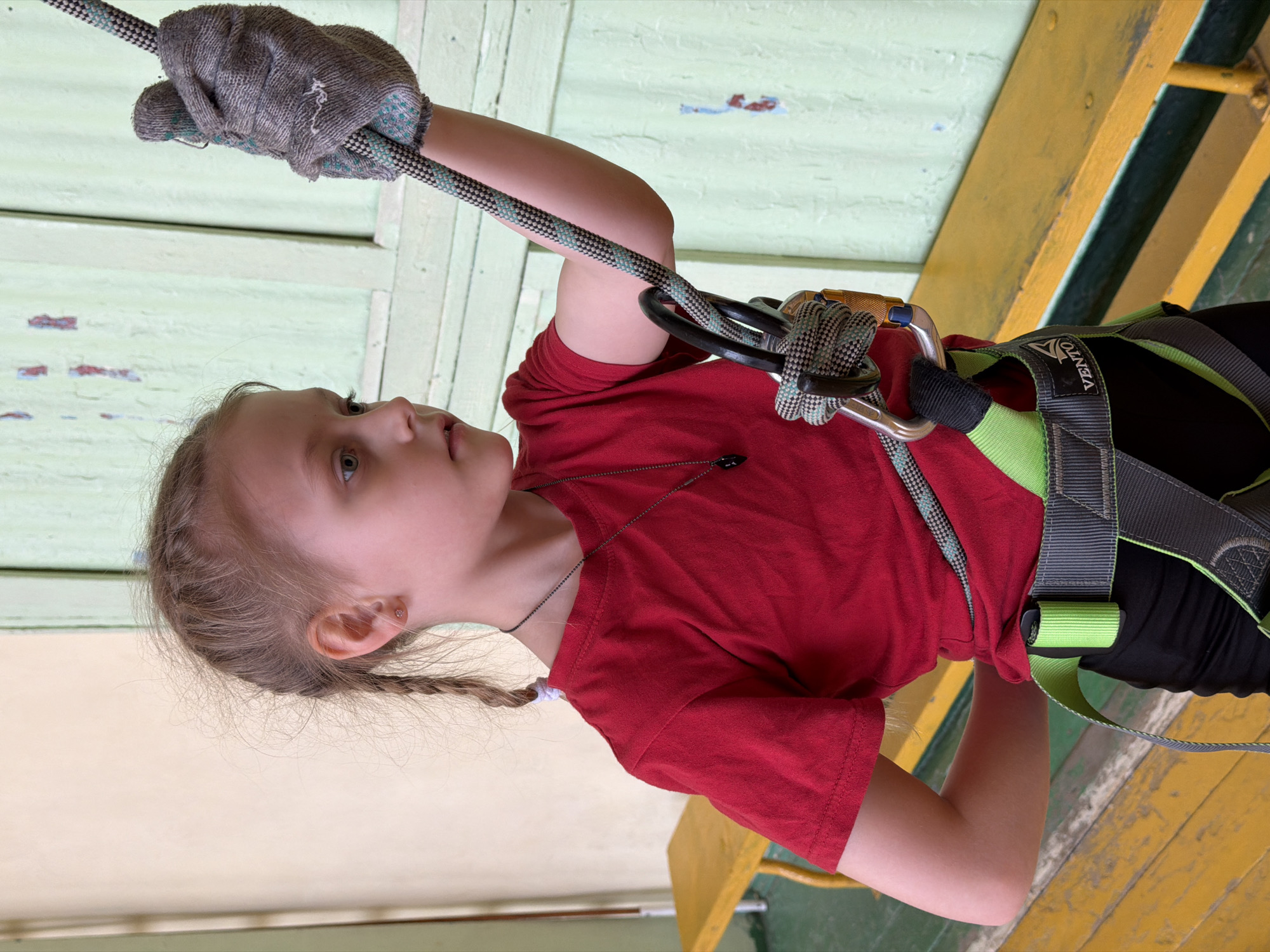 Children participate in climbing activities at Izhevsk gymnasium