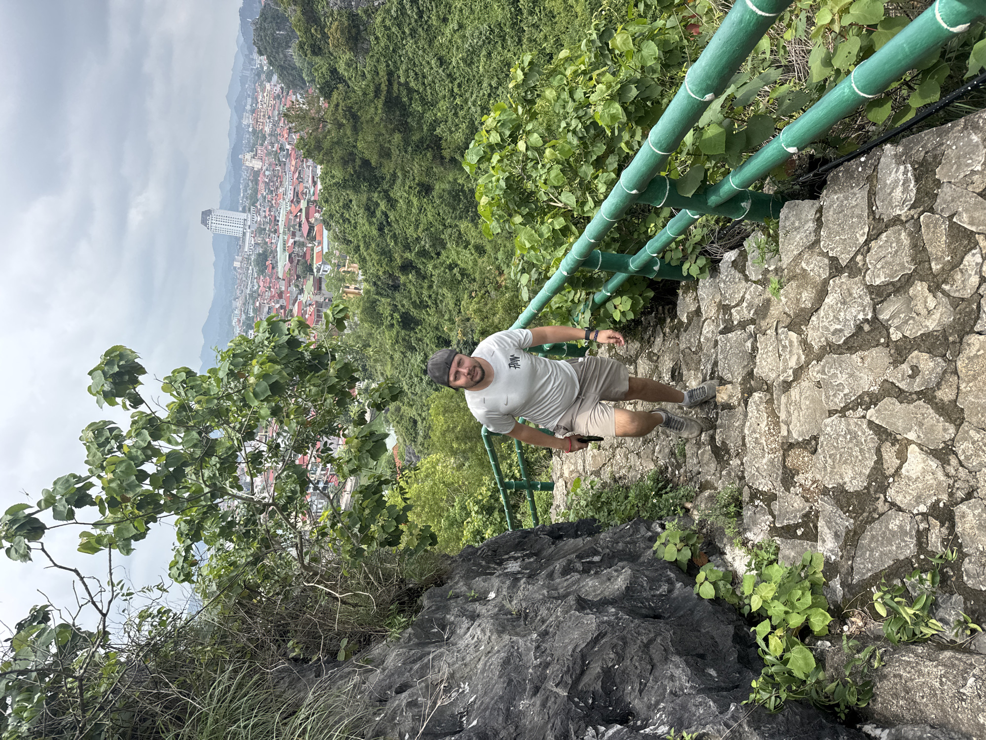 Exploring stone staircases through karst mountain trails in Tam Thanh