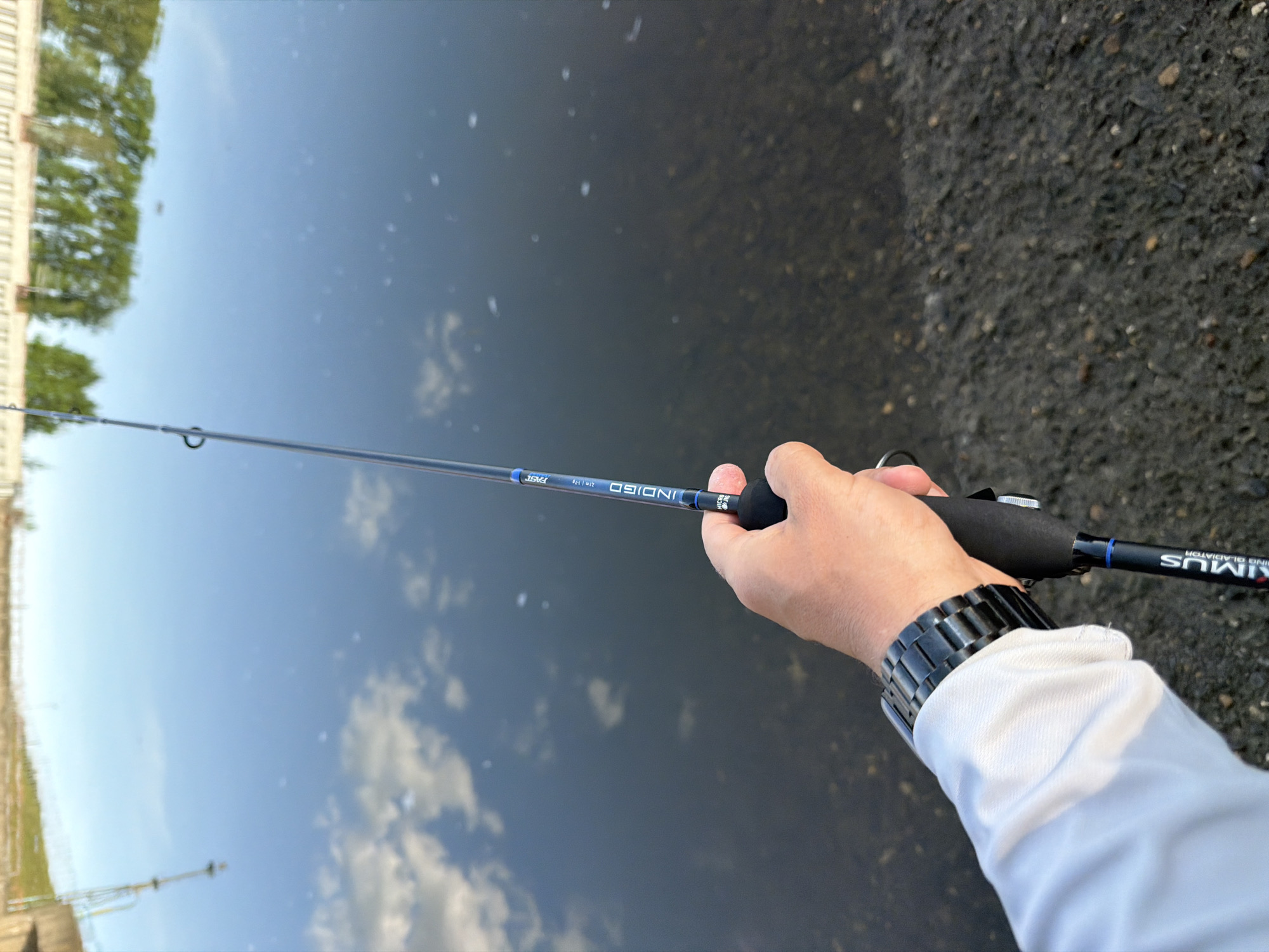 Angler spotted fishing at Chaikovsky waterside location