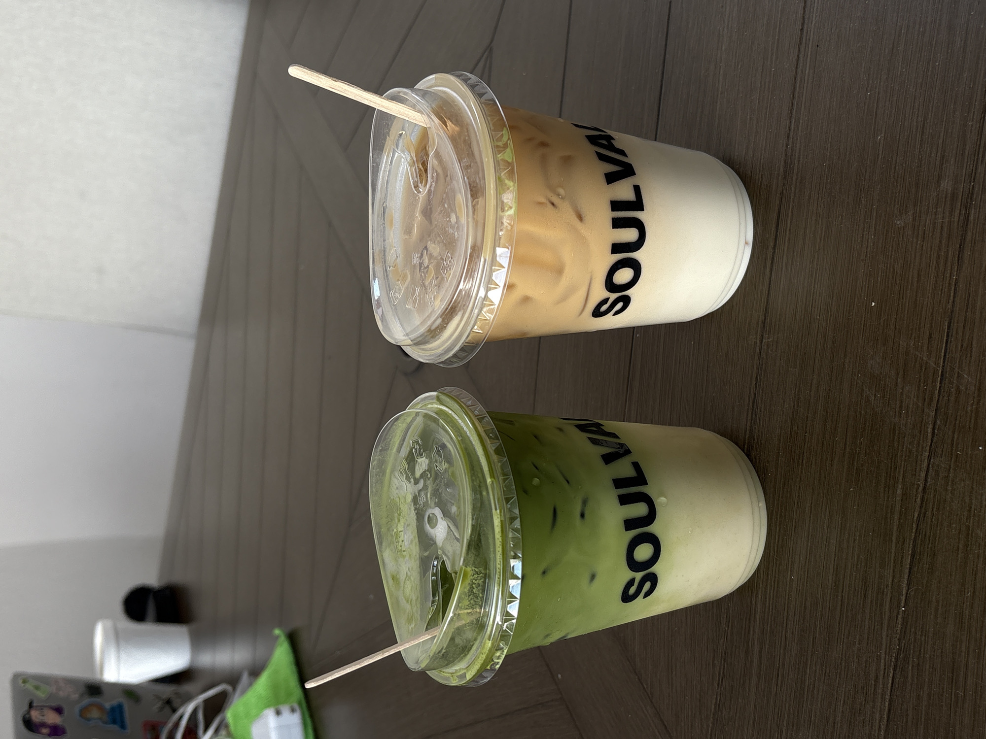 Iced drinks served at SOULVA cafe in Puebla