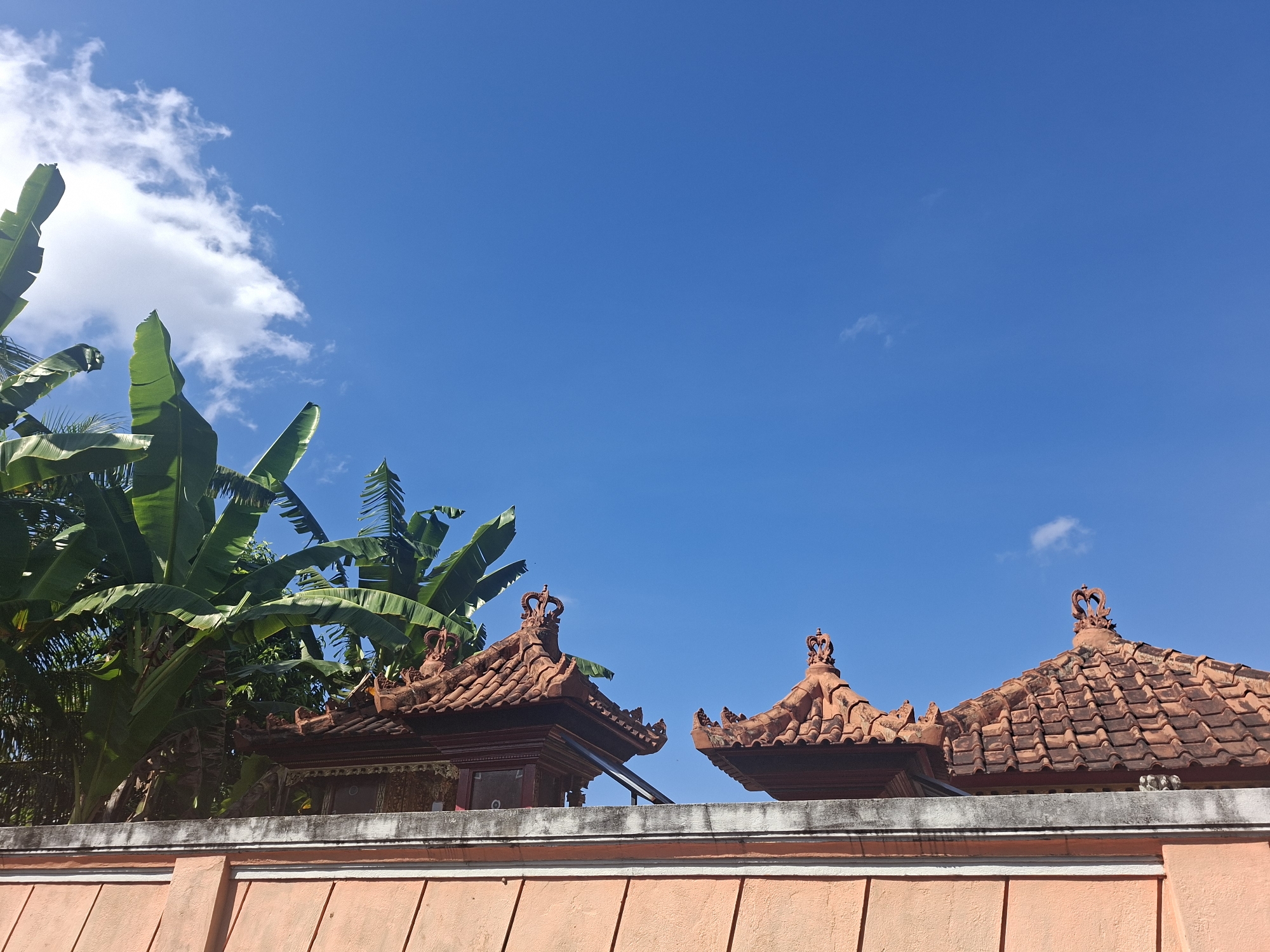 Traditional Balinese architecture and offerings documented in Blahbatuh