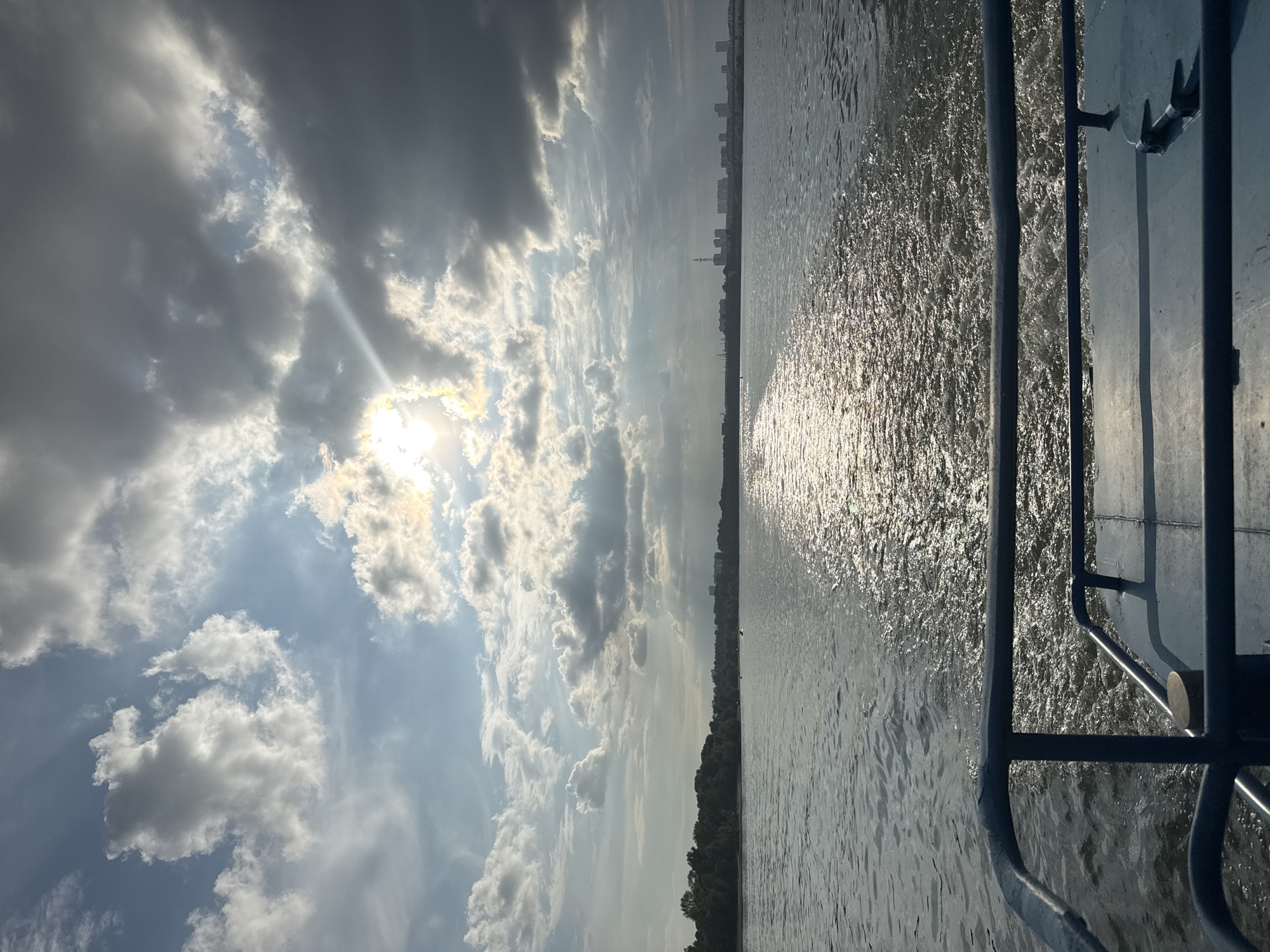 Boat ride along the Ob River near Krasnoobsk, Russia