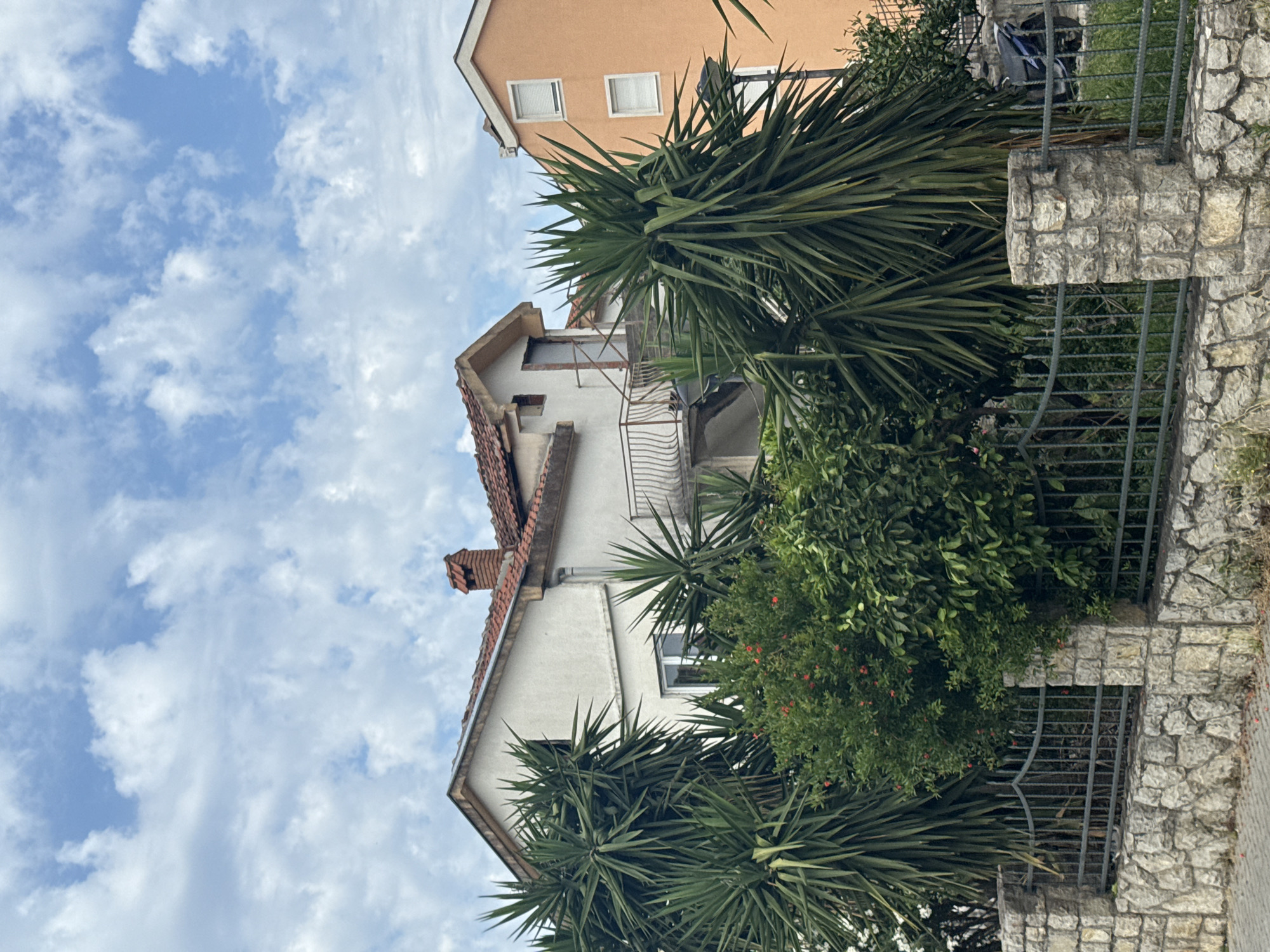 Morning walk documented through residential Budva, Montenegro neighborhoods