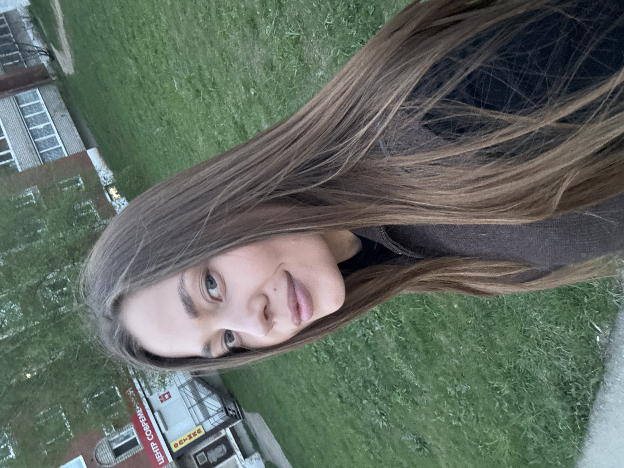 Woman spotted near cultural center in Chernushka, Russia
