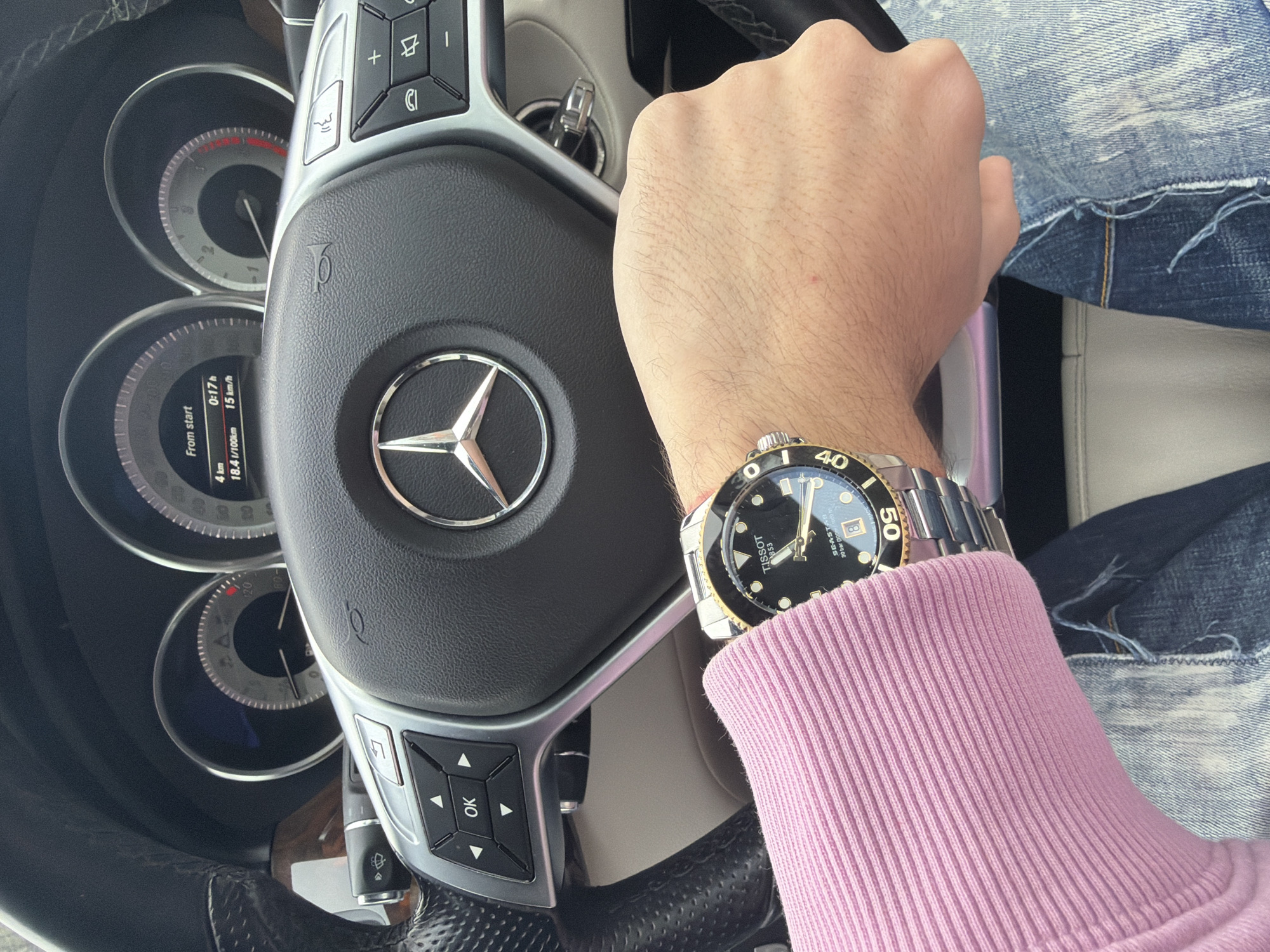 Early morning Mercedes drive recorded in Sofia, Bulgaria