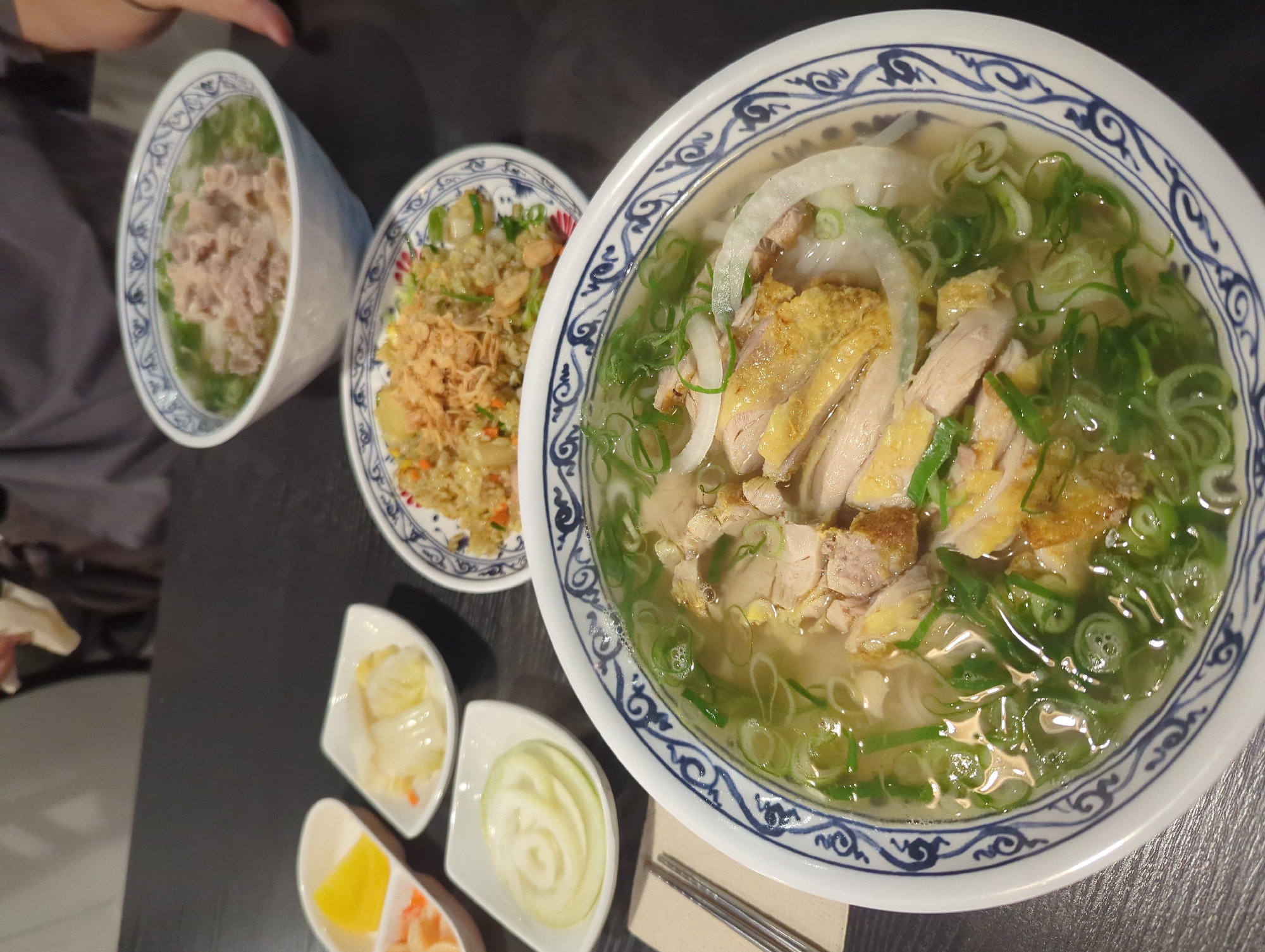 Dinner at Tiger Dim Sum, street food stalls and neon lights nearby