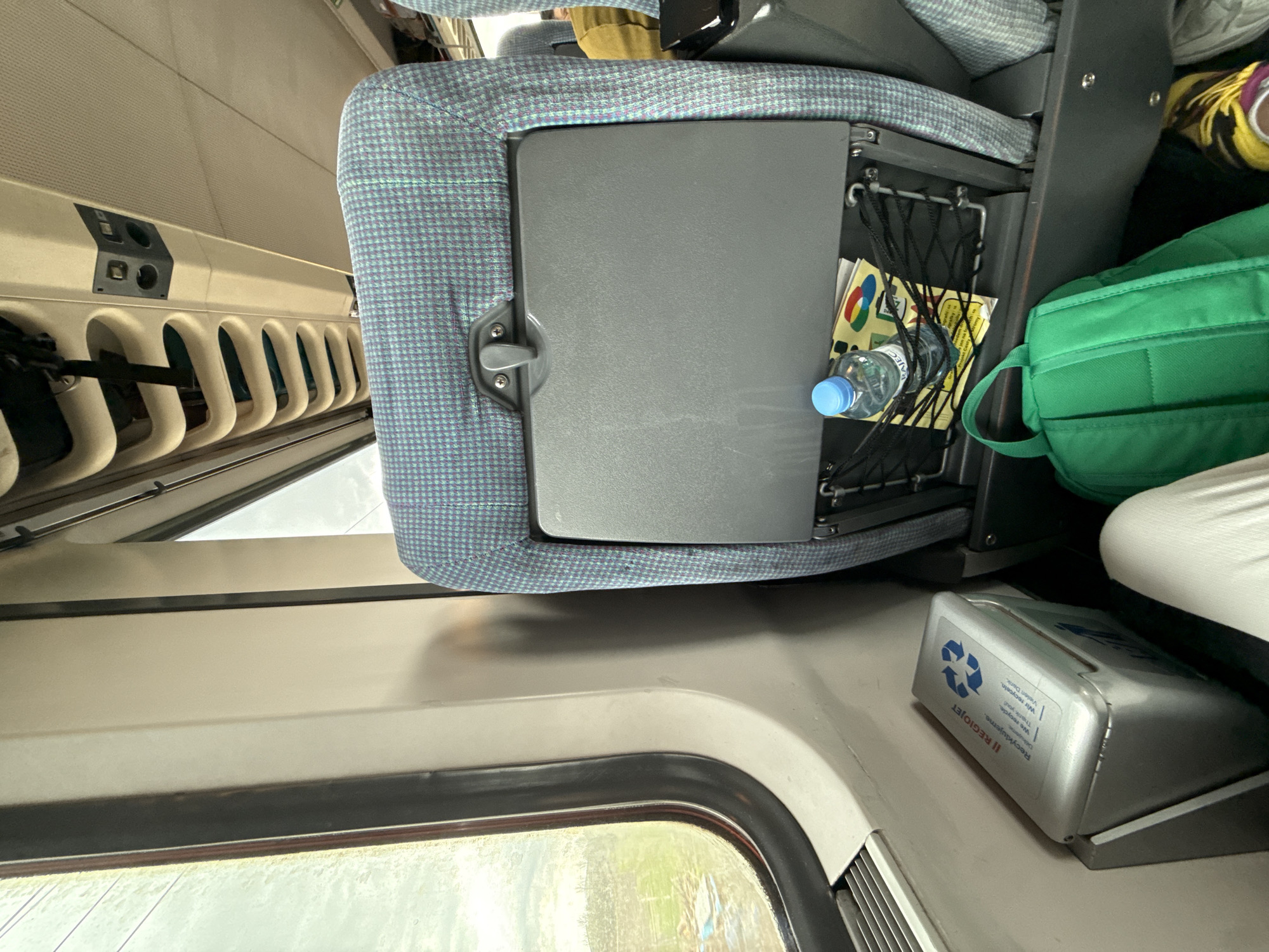 Passenger documents public transport interior in Himberg, Austria