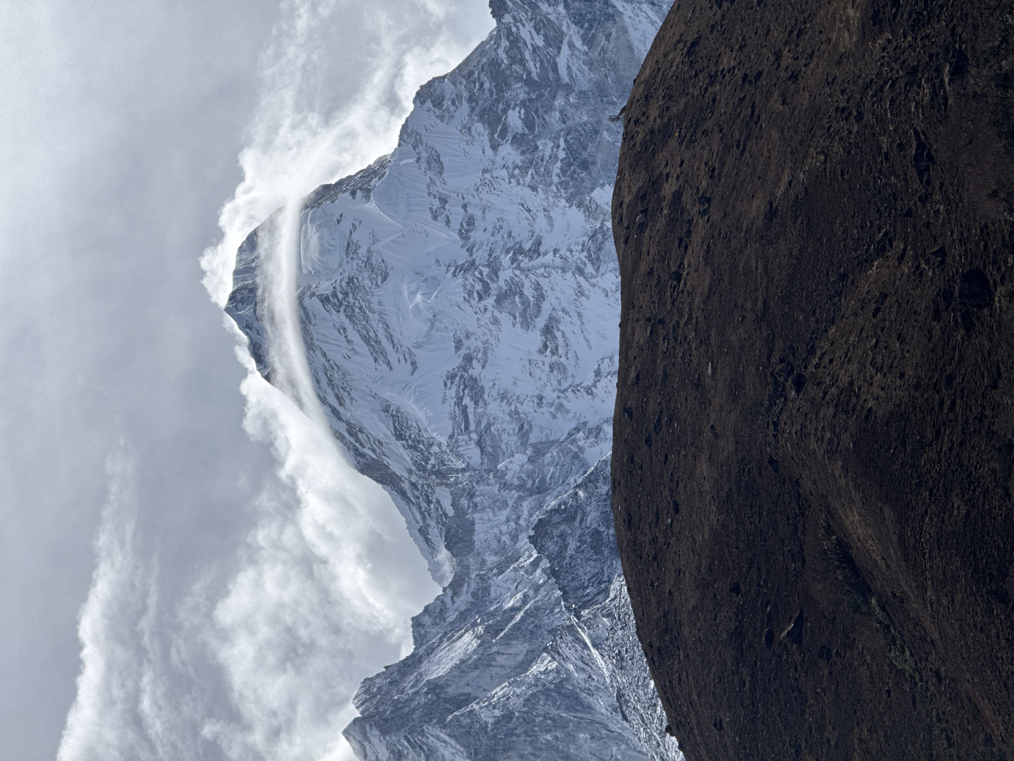 Solar halo observed over Himalayan peaks in Khumjung, Nepal