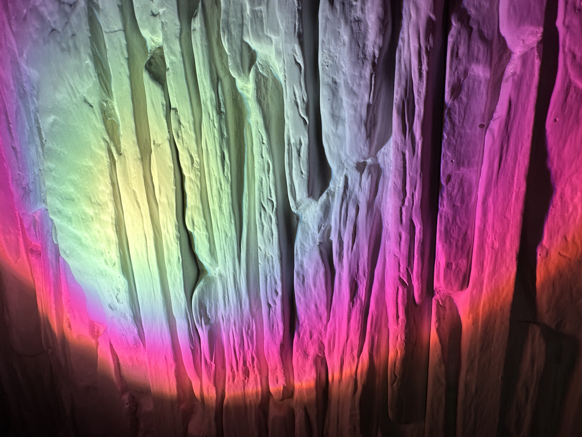 Textured surfaces captured under dynamic colored lighting display