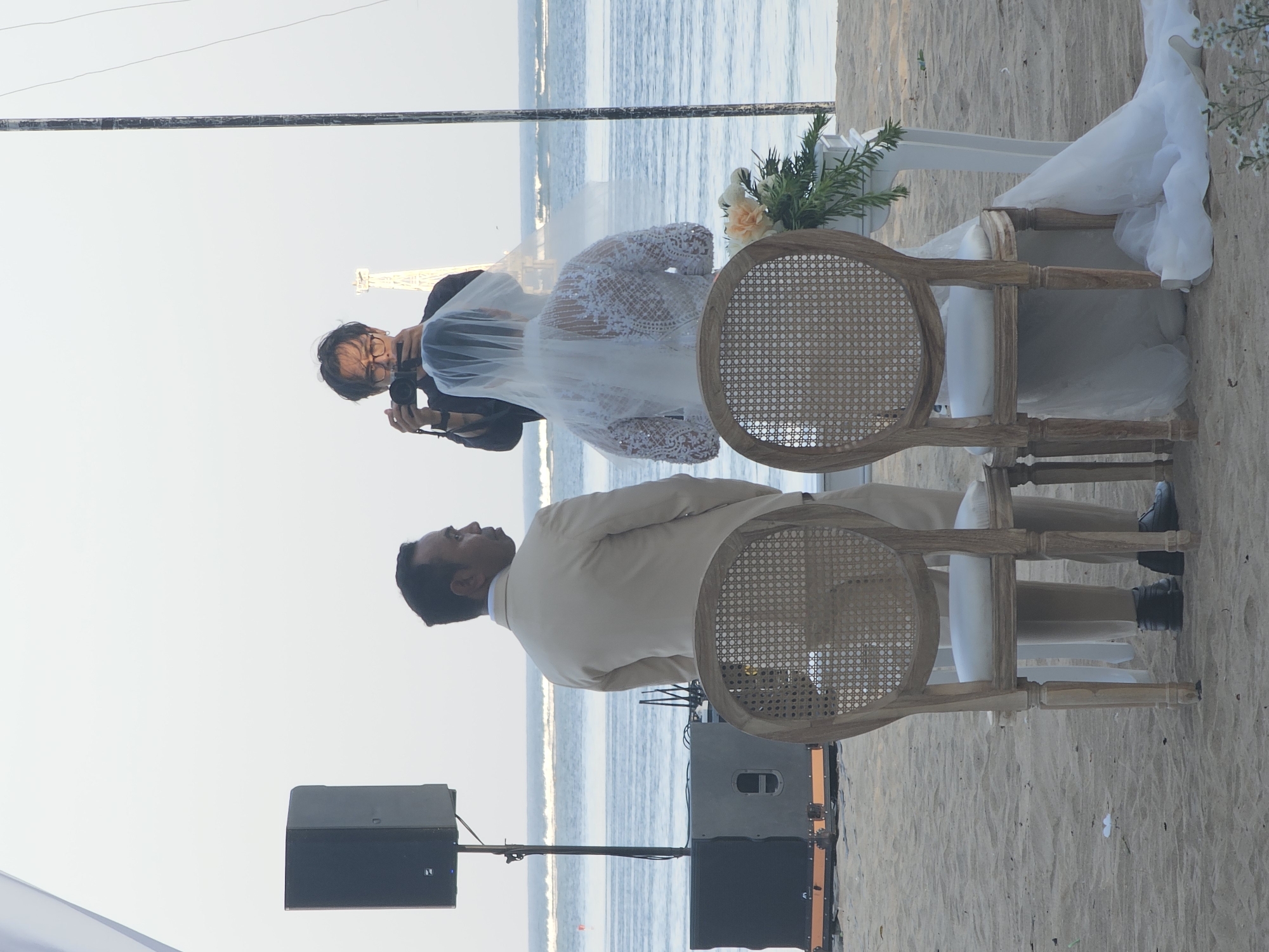 Beach wedding ceremony on a Bali shoreline, Denpasar