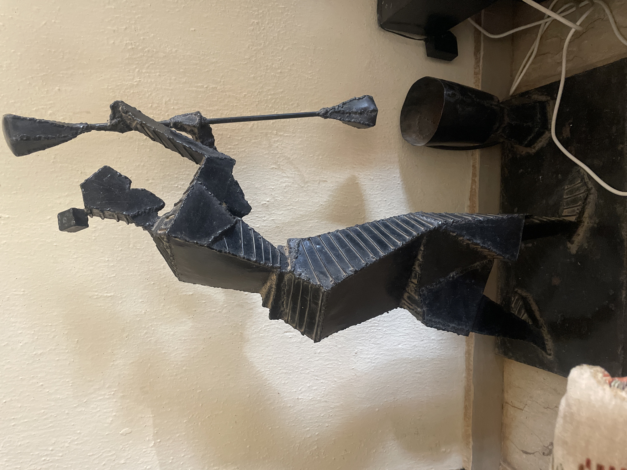Metal knight sculpture spotted in Gura Top, Nigeria