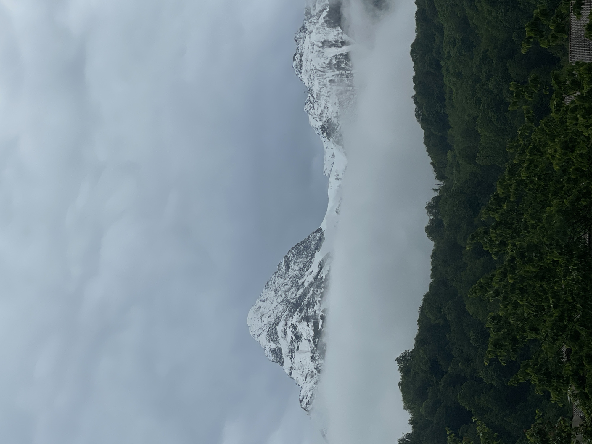 Misty mountain peaks observed near Estosadok, Russia