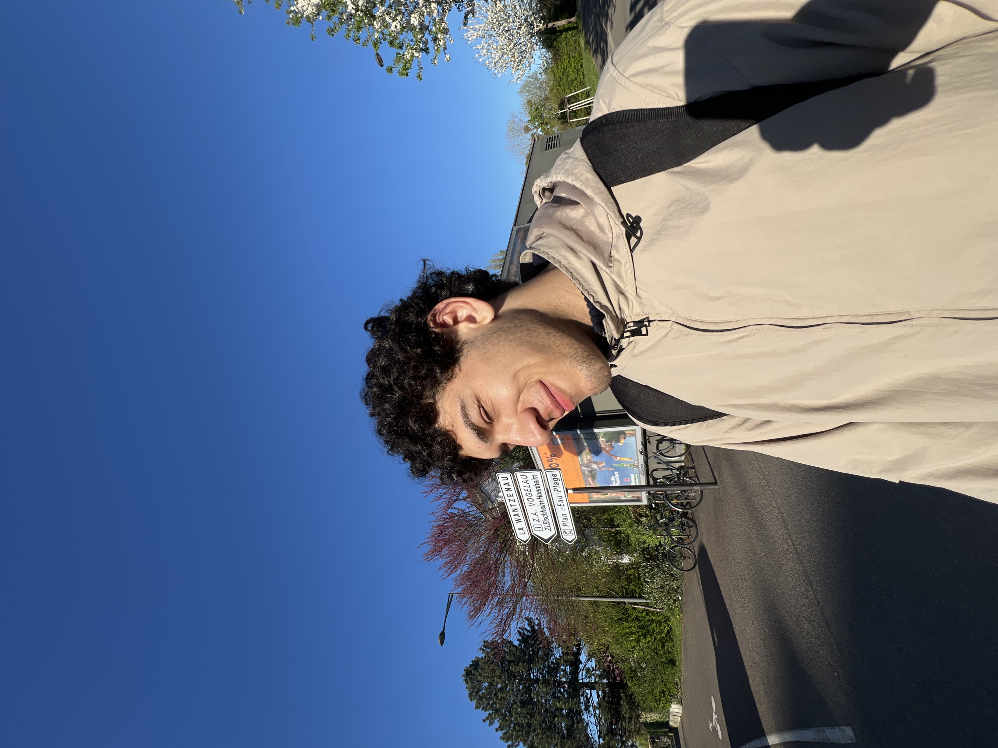 Young man takes selfie on Strasbourg street